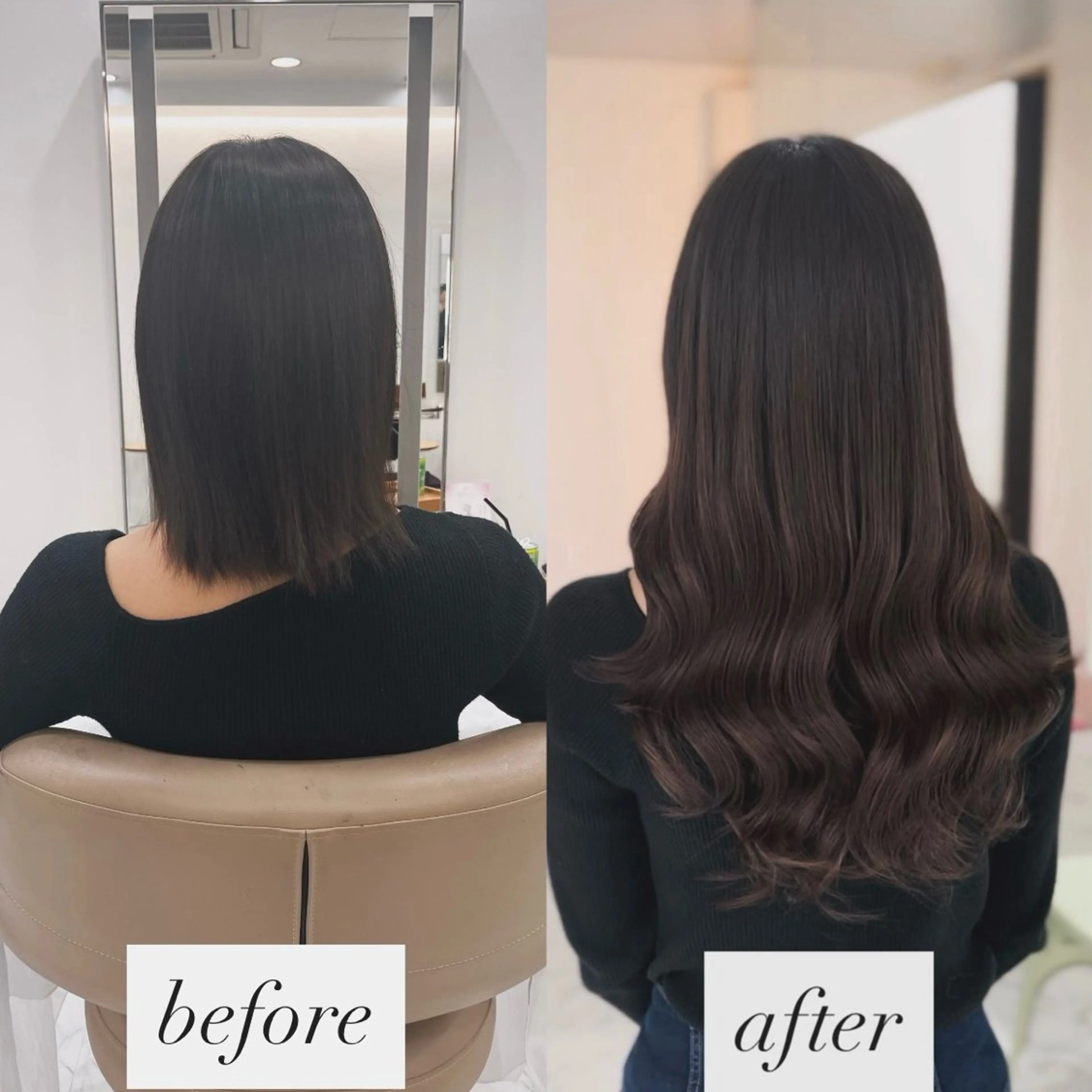 ロング カット エクステ 赤み消し透明感カラー オオヤマのヘアスタイル