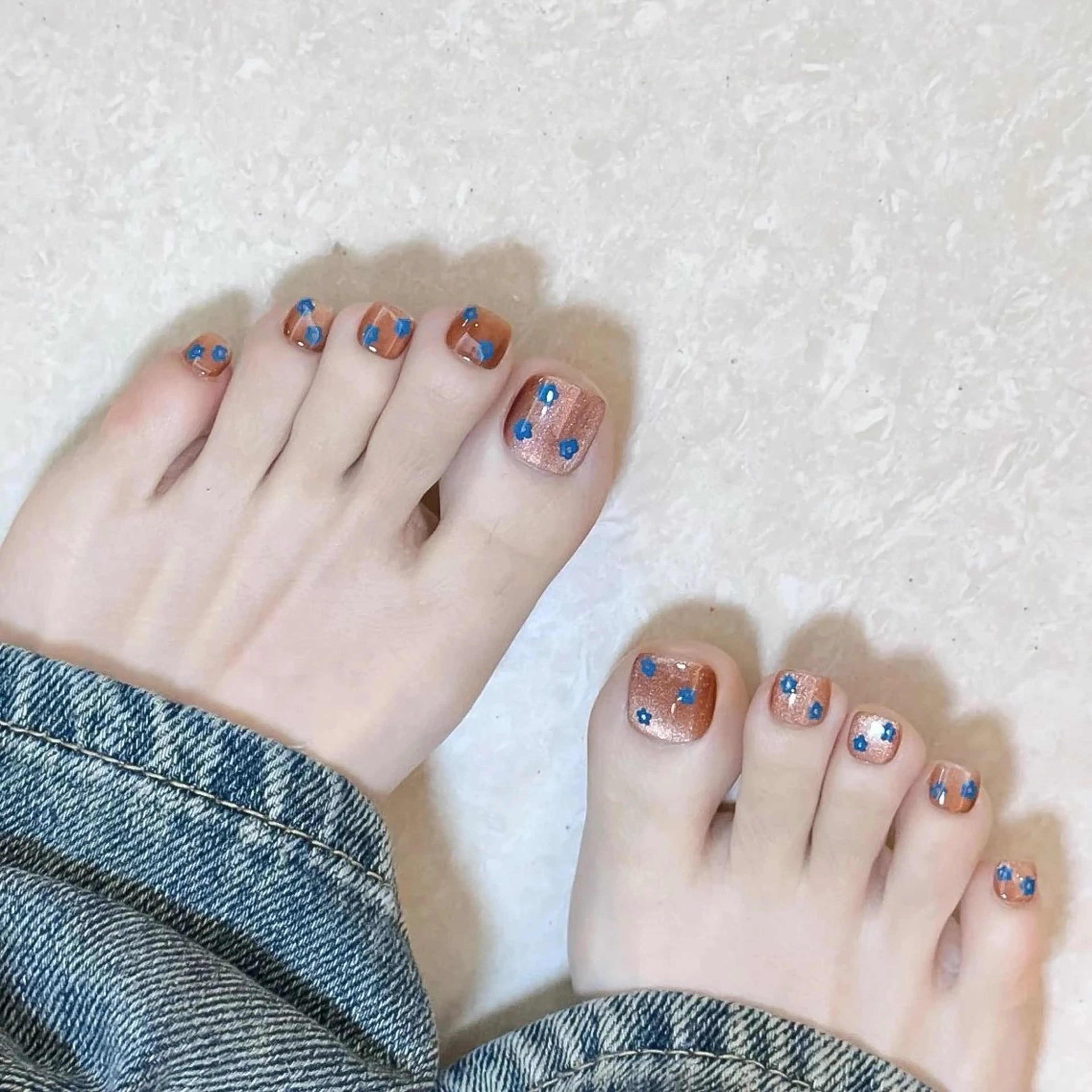 ネイル アートネイル オーロラネイル ガーリー ハート キラキラネイル Rika  nail cocoのネイルデザイン