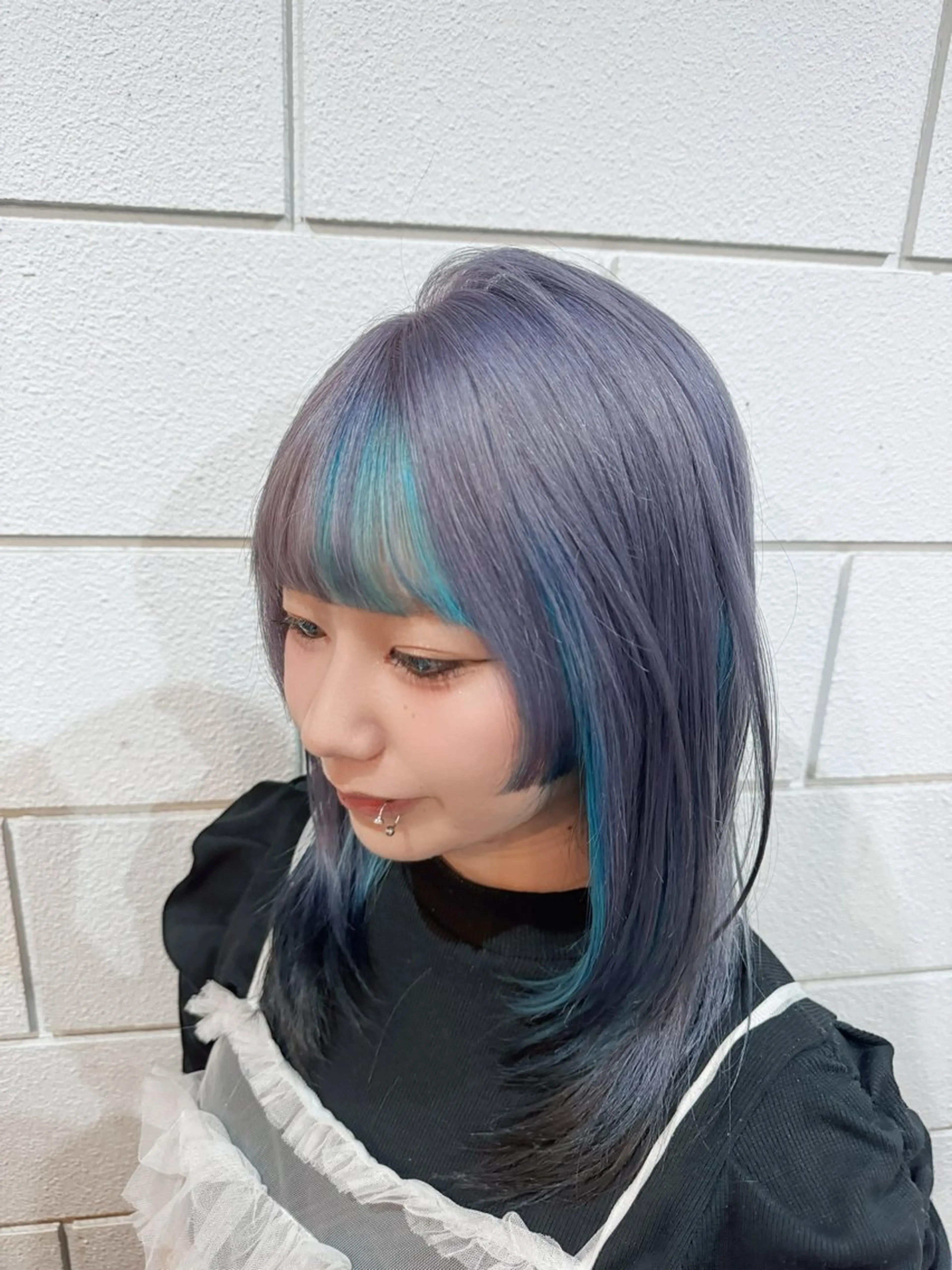 ロング カラー 透け感/ハイトーン/ レイヤー/小山田のヘアスタイル