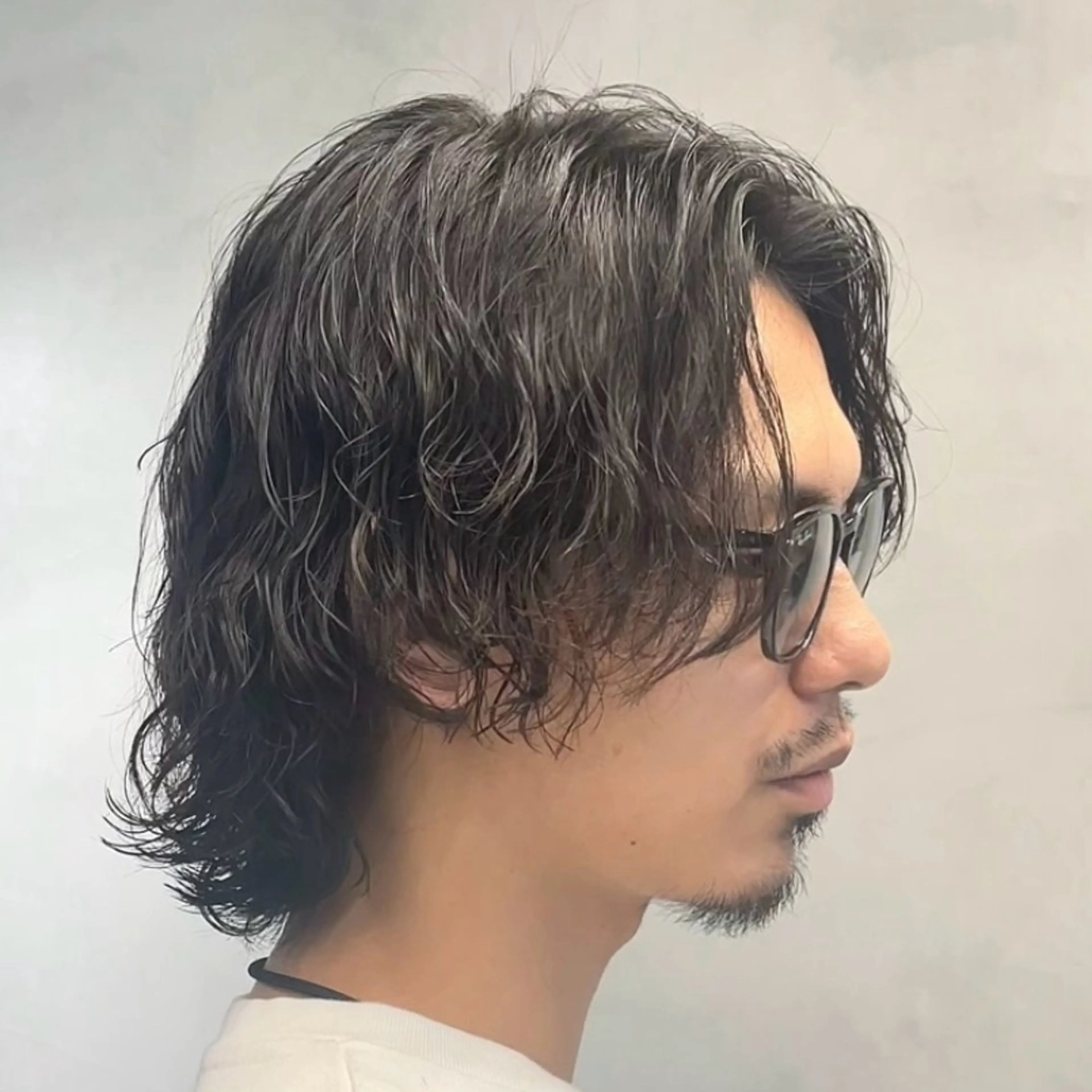 セミロング パーマ ヘアアレンジ メンズ カット パーマ fifth 石川 凪のヘアスタイル