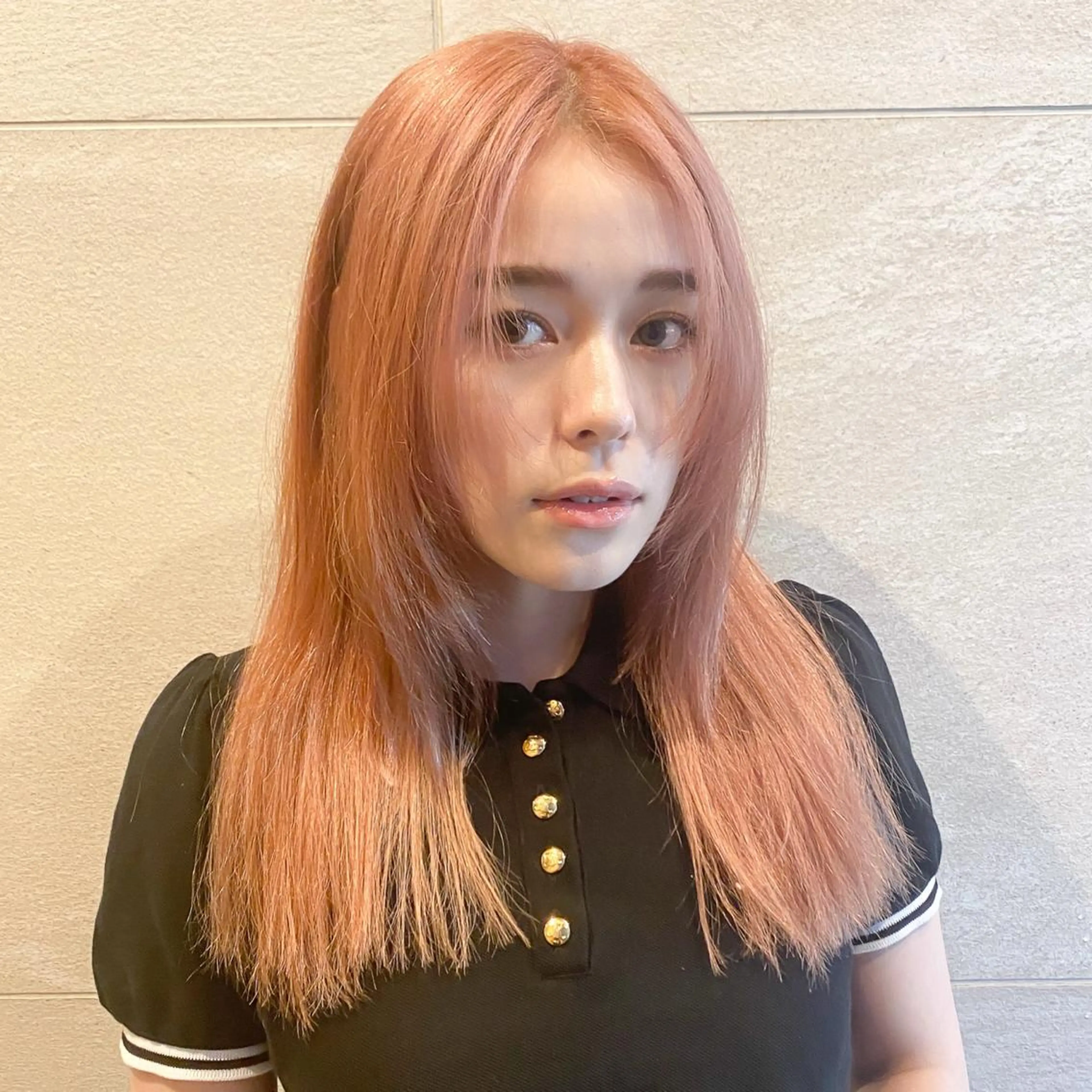 セミロング カラー ベージュカラー 黒髪 ブリーチ ケアブリーチ ダブルカラー ハッシュカット/艶感 カラー/ユウキ✨のヘアスタイル