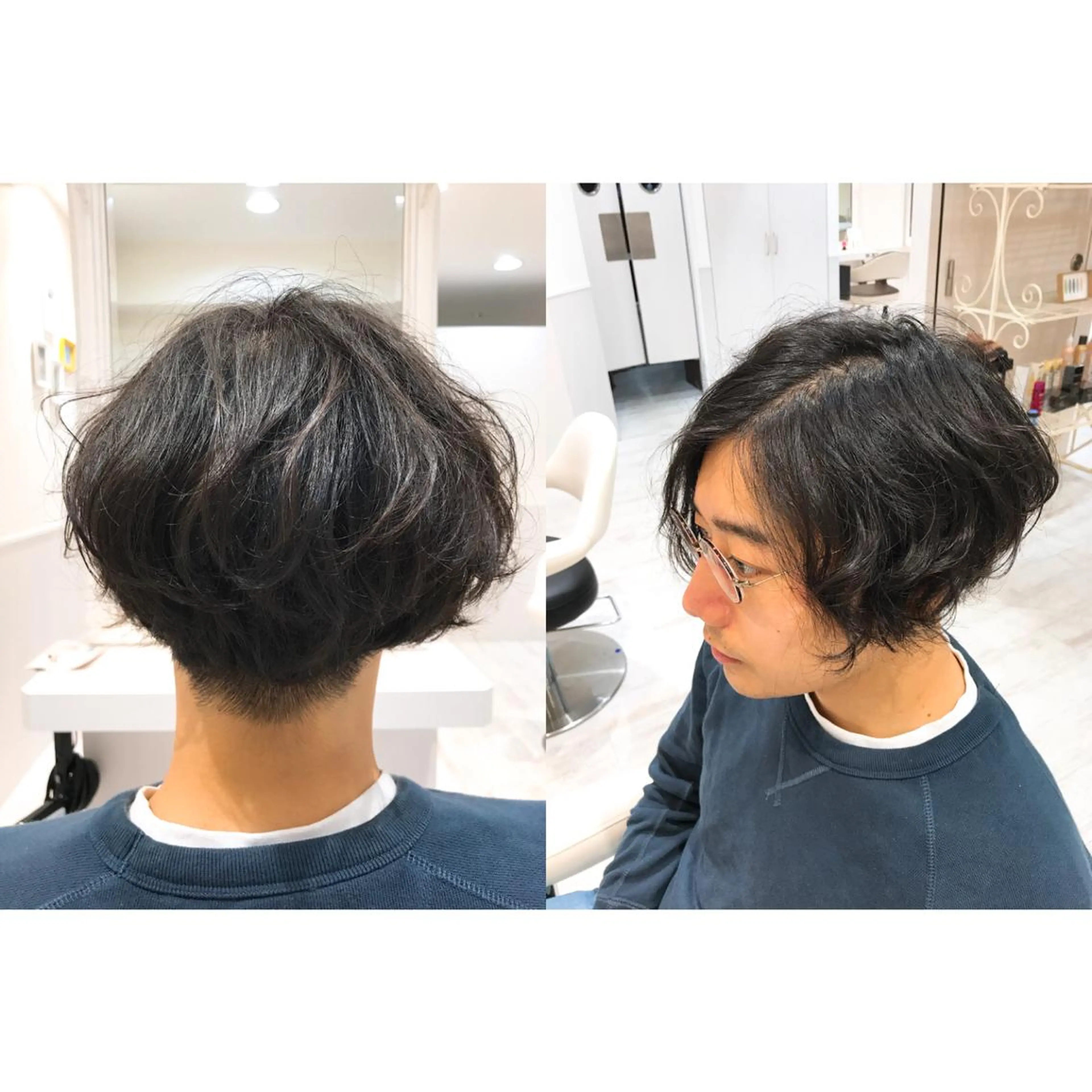 ショート パーマ メンズ カット パーマ 内野 光葉のヘアスタイル