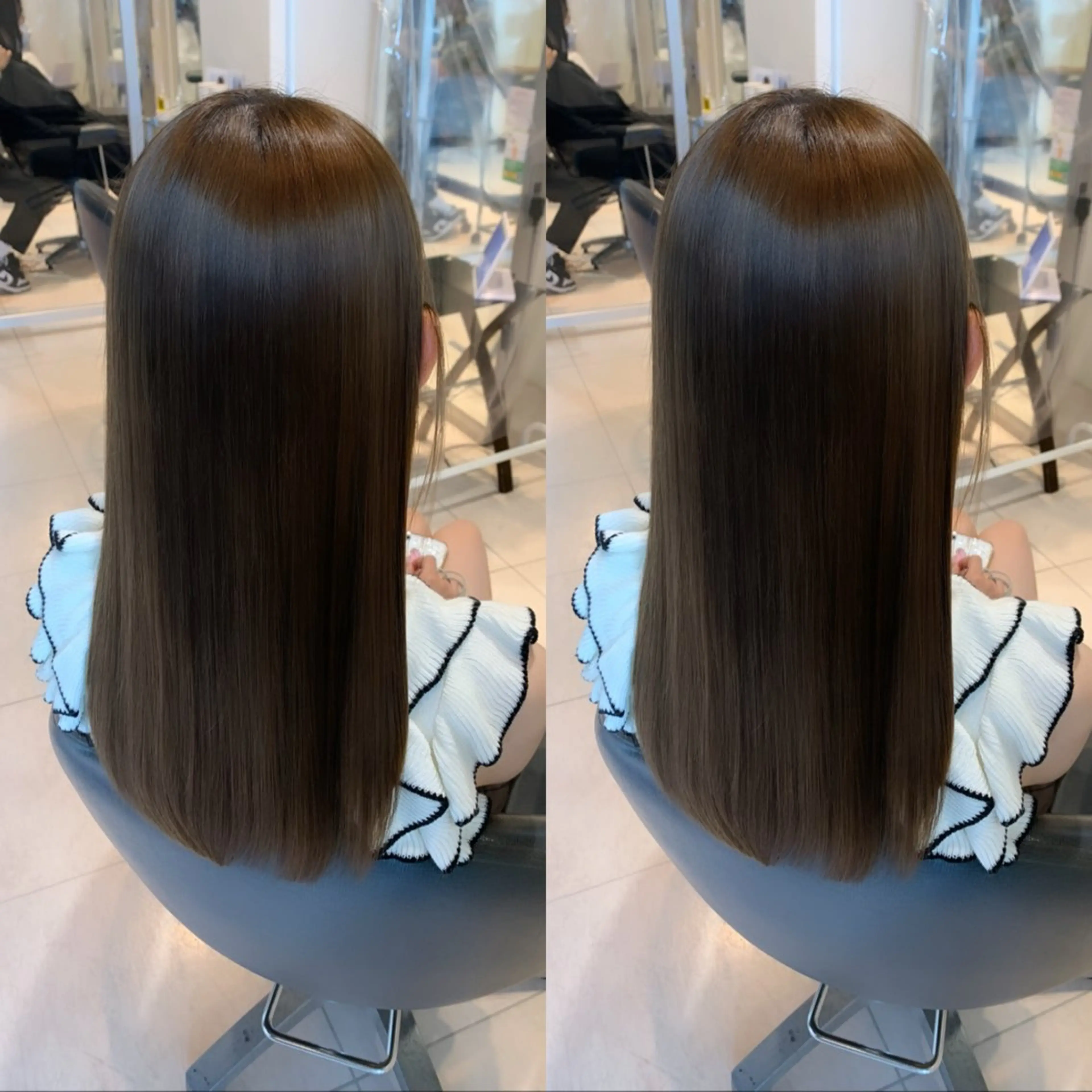 ロング カラー パーマ アッシュ 黒髪 ブルーカラー ブルーブラック オリーブカラー 👑松山ストレート/ メンズヘア/龍仁👑のヘアスタイル