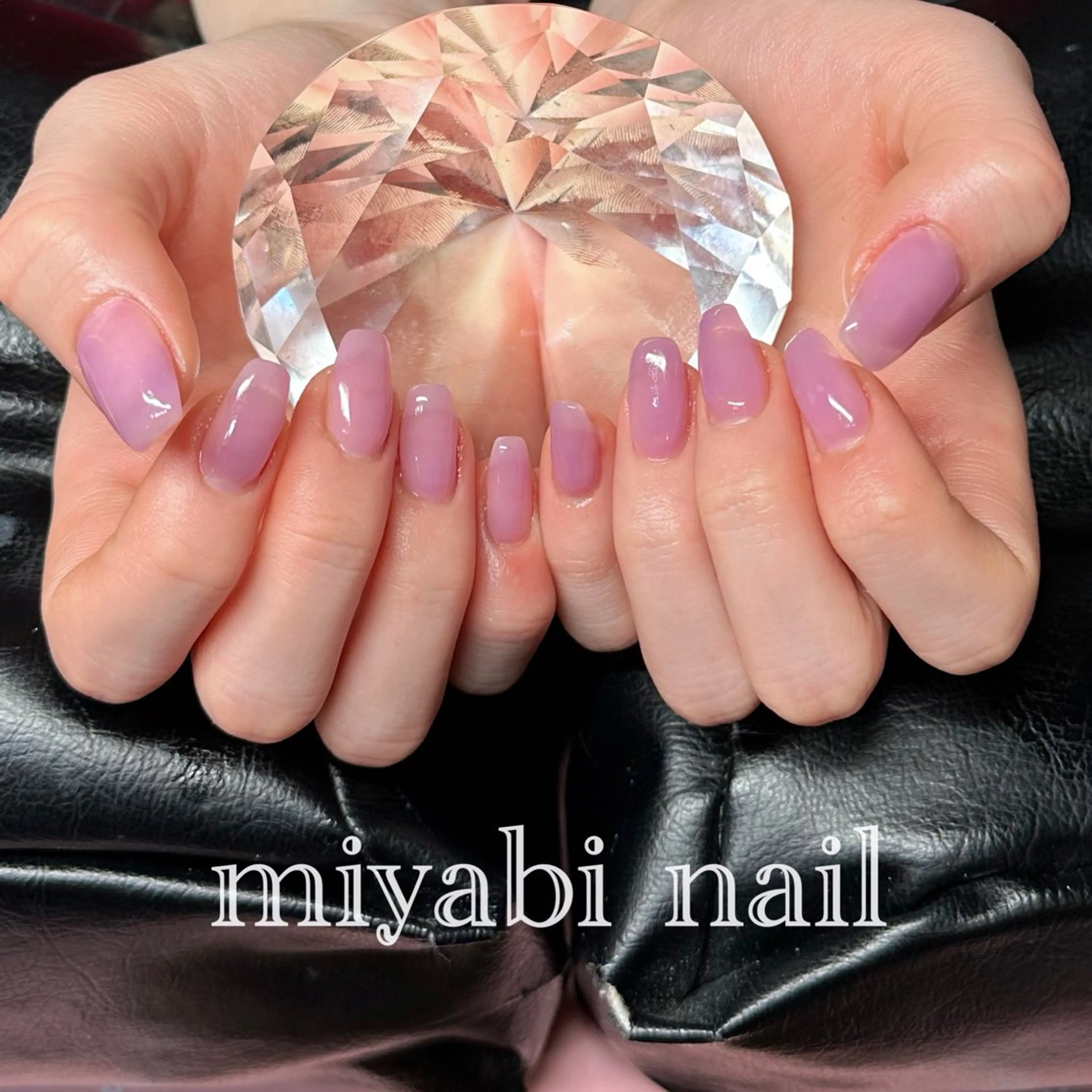 ネイル ジェルネイル 持ち込み ワンカラーネイル ピンク シンプルネイル ハンドネイル miyabi nail 桂川駅近くのネイルデザイン