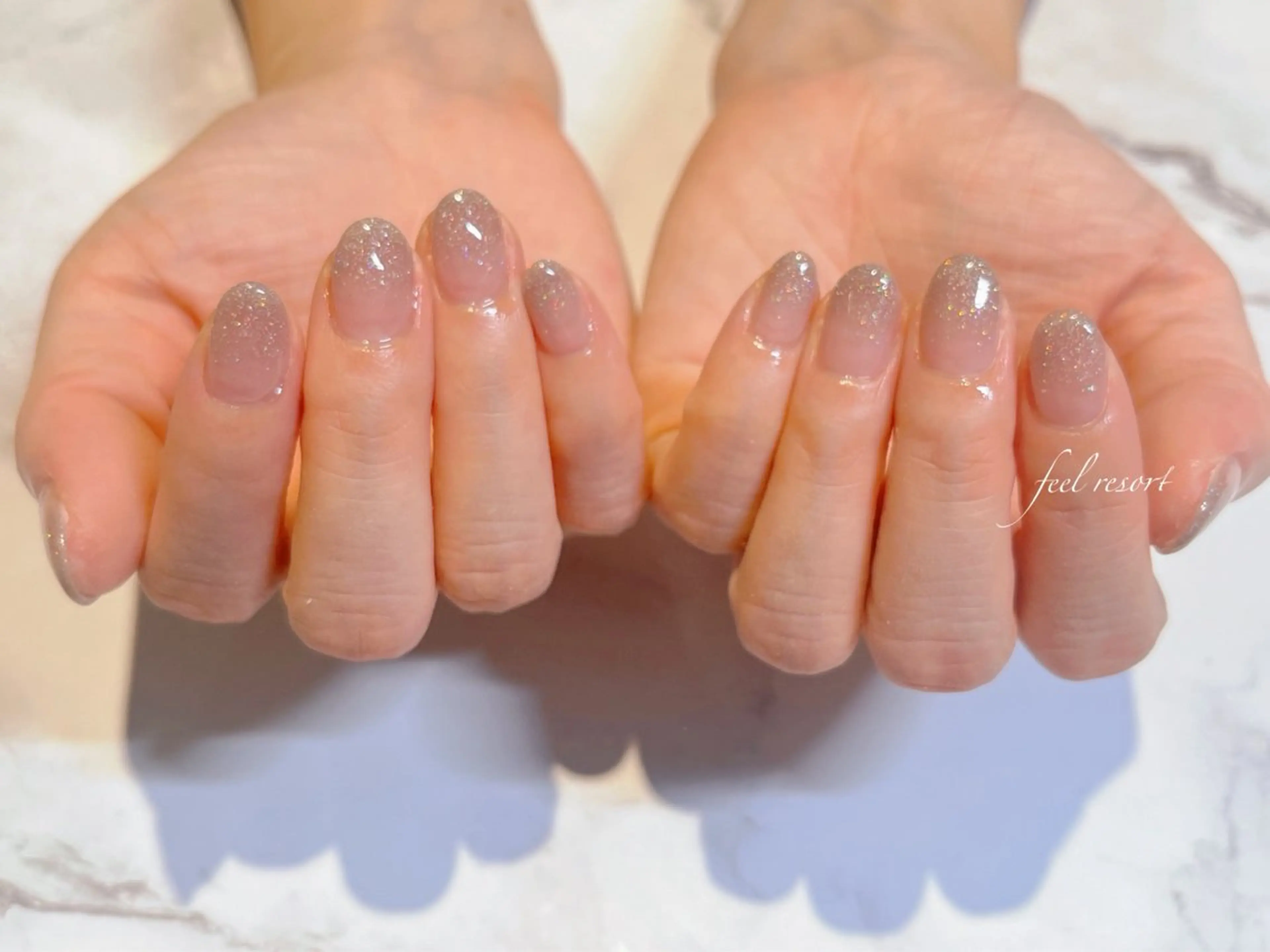 ネイル 長さ出し フットネイル フレンチネイル ジェルネイル ガラスフレンチ Lien（リアン） 銀座駅6分のネイルデザイン