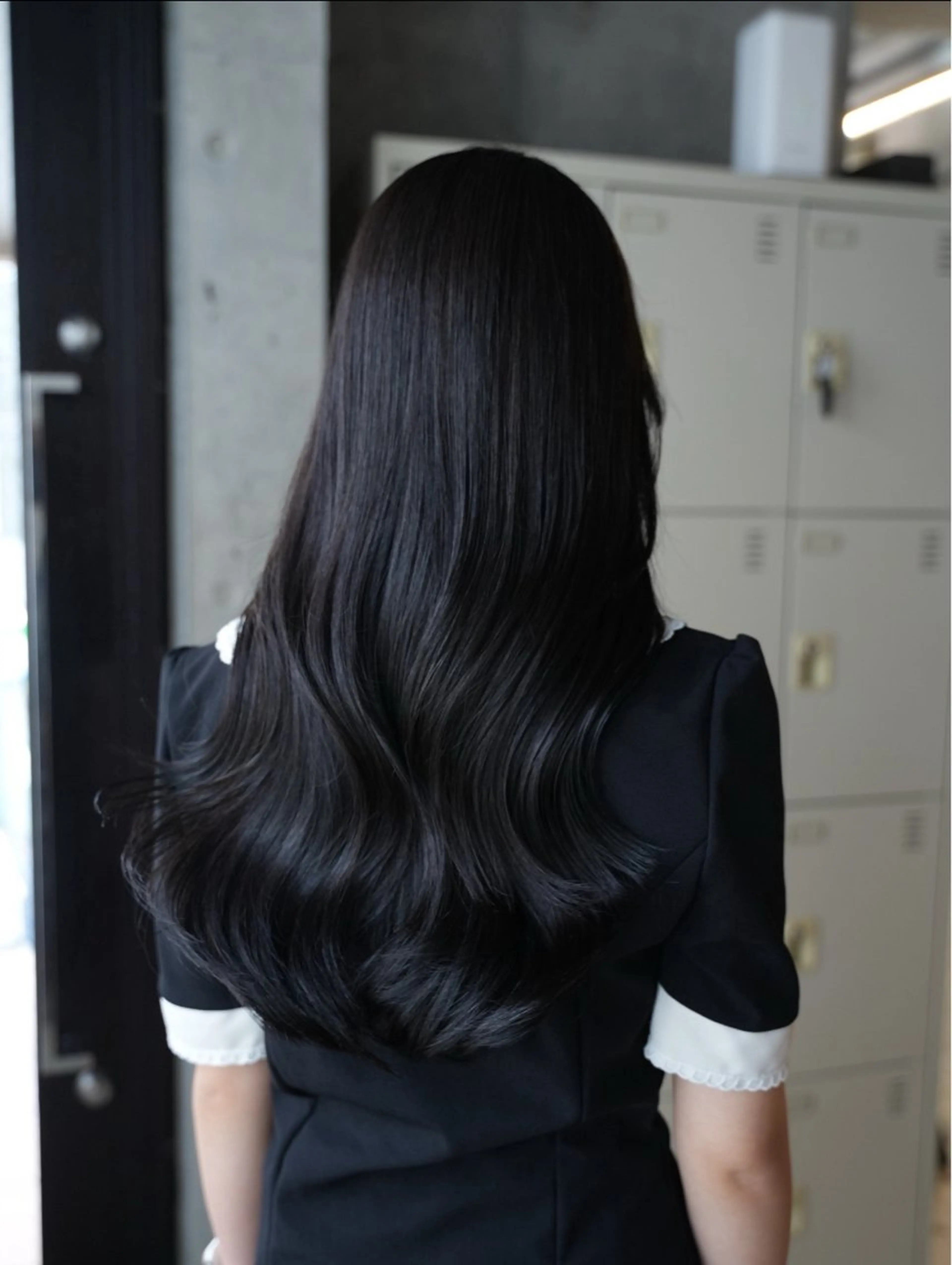 ロング カラー 透明感カラー オレンジ ヘアカラー トリートメント ムツキ/品のある 艶カラー/縮毛矯正のヘアスタイル