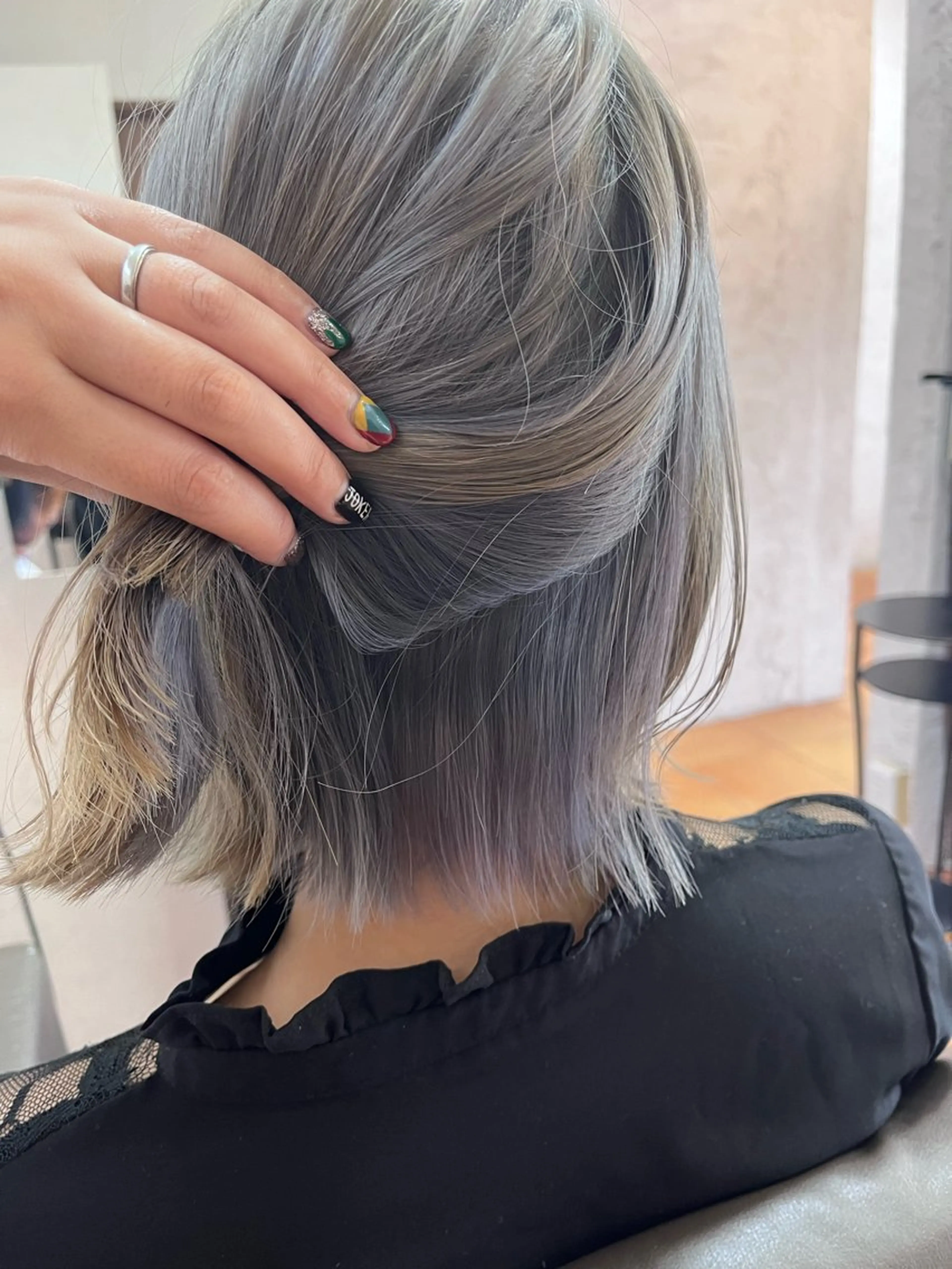 セミロング カラー アッシュ アッシュグレー ベージュカラー インナーカラー garden小山店 Yuka🌿のヘアスタイル