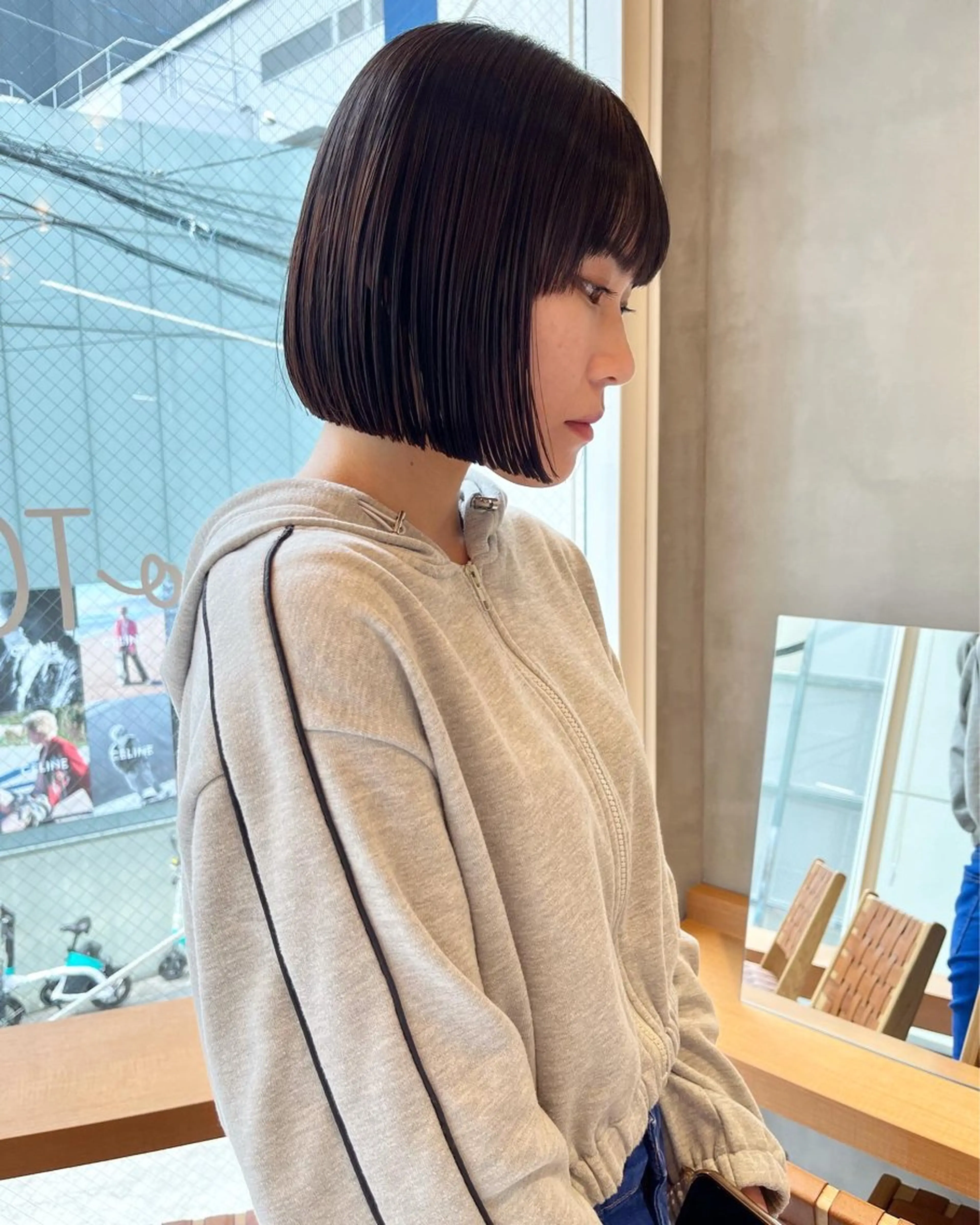 ミディアム カラー カット ヘアカラー トリートメント ボブ&顔まわりレ イヤー♡TOMOE♡のヘアスタイル