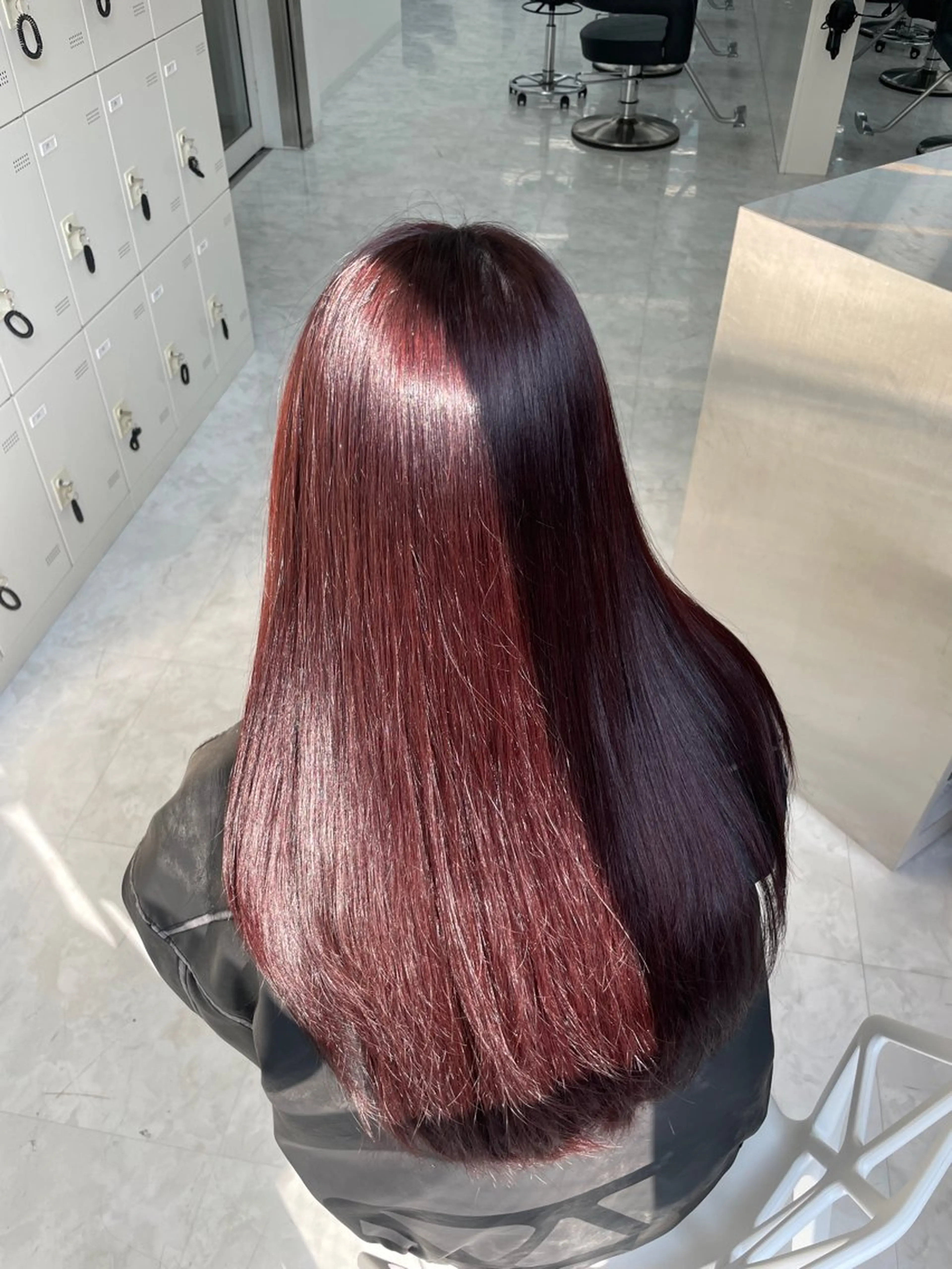 セミロング カット ヘアカラー MOE 福岡韓国ヘア✧︎のヘアスタイル