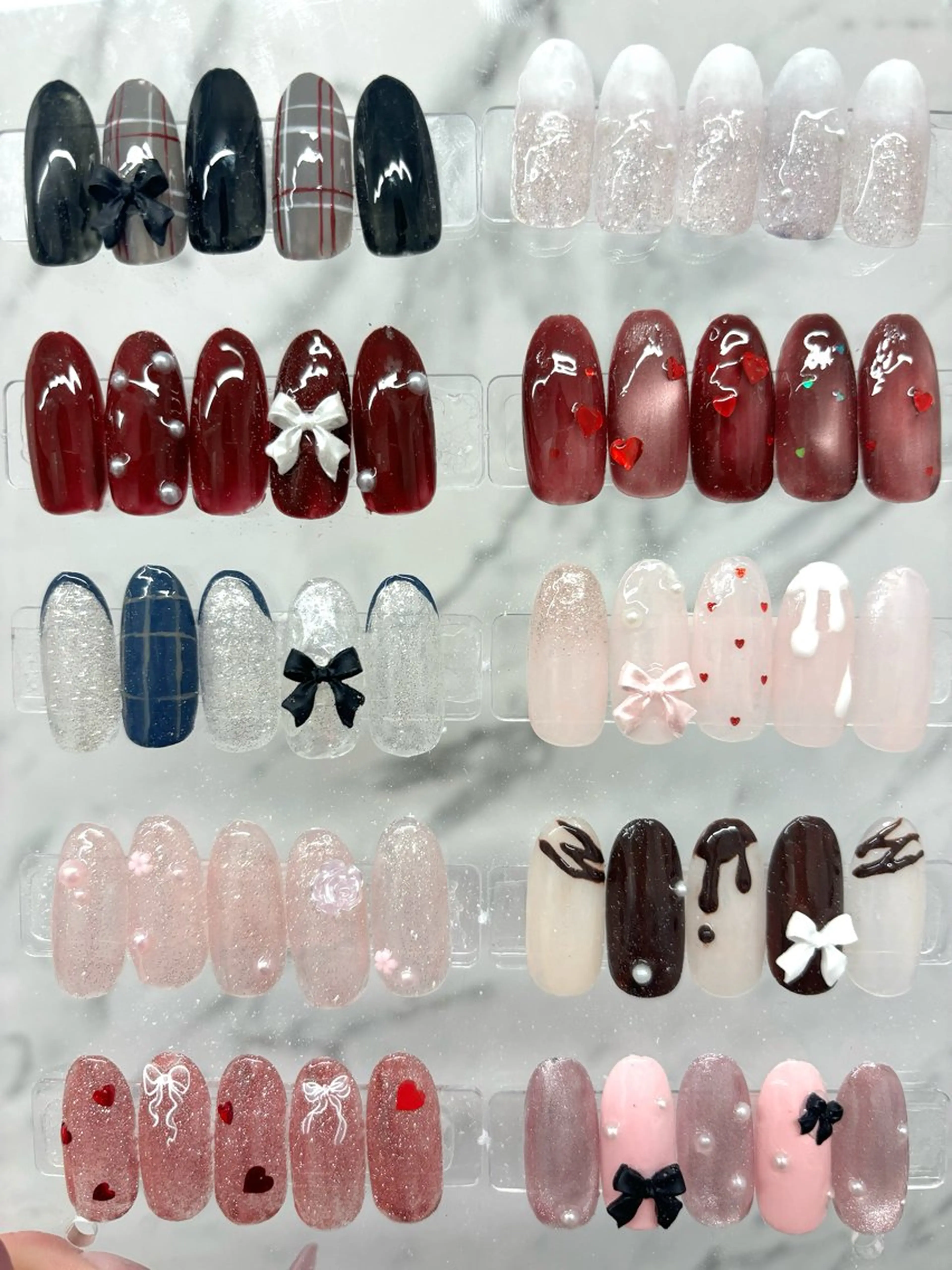 ネイル バレンタイン ハンドネイル さやかNail 堺筋本町🎀🫧のネイルデザイン