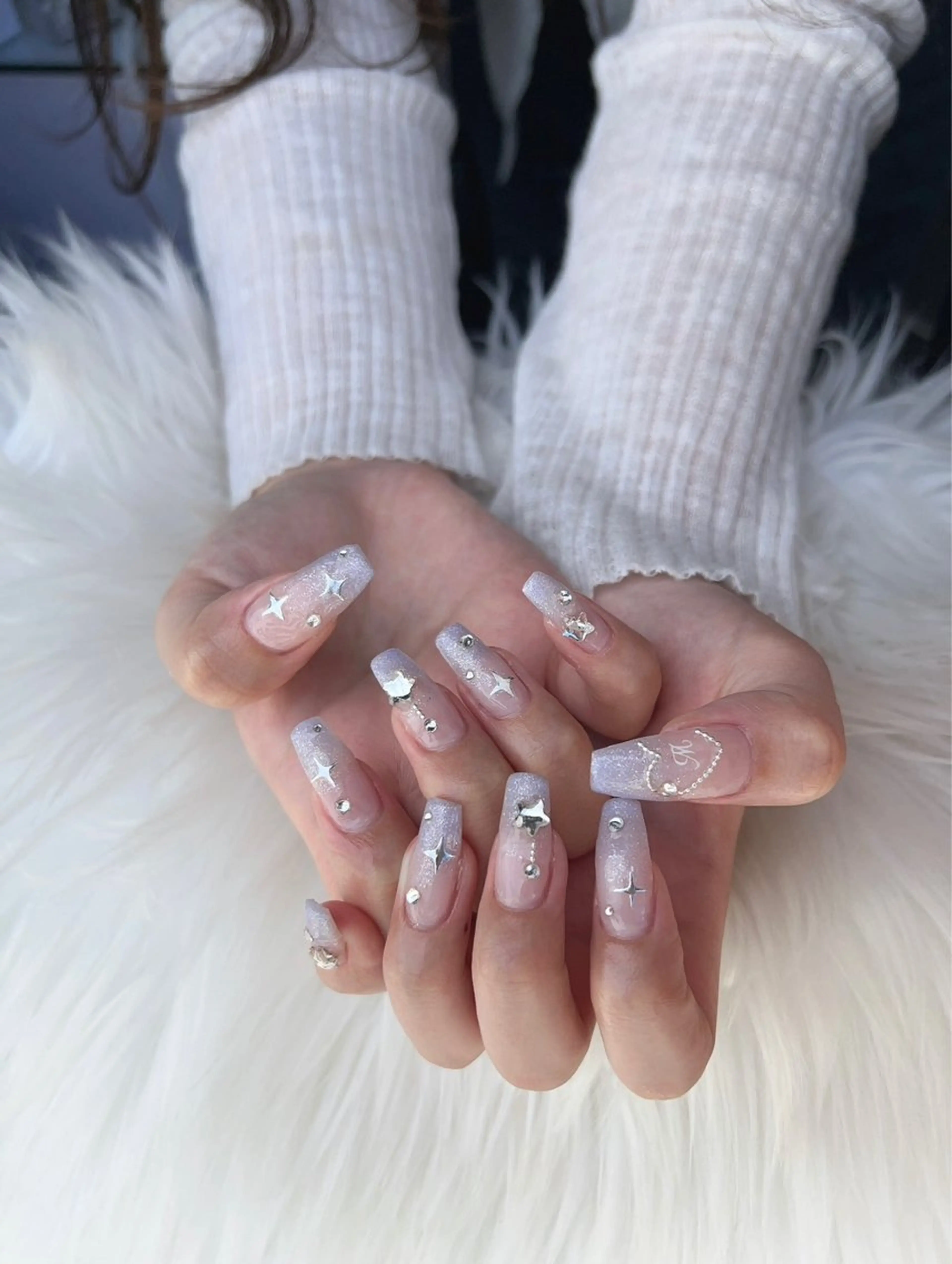 ネイル グラデーション キラキラネイル ラメ(グリッター) ラメグラデーション moka nailのネイルデザイン