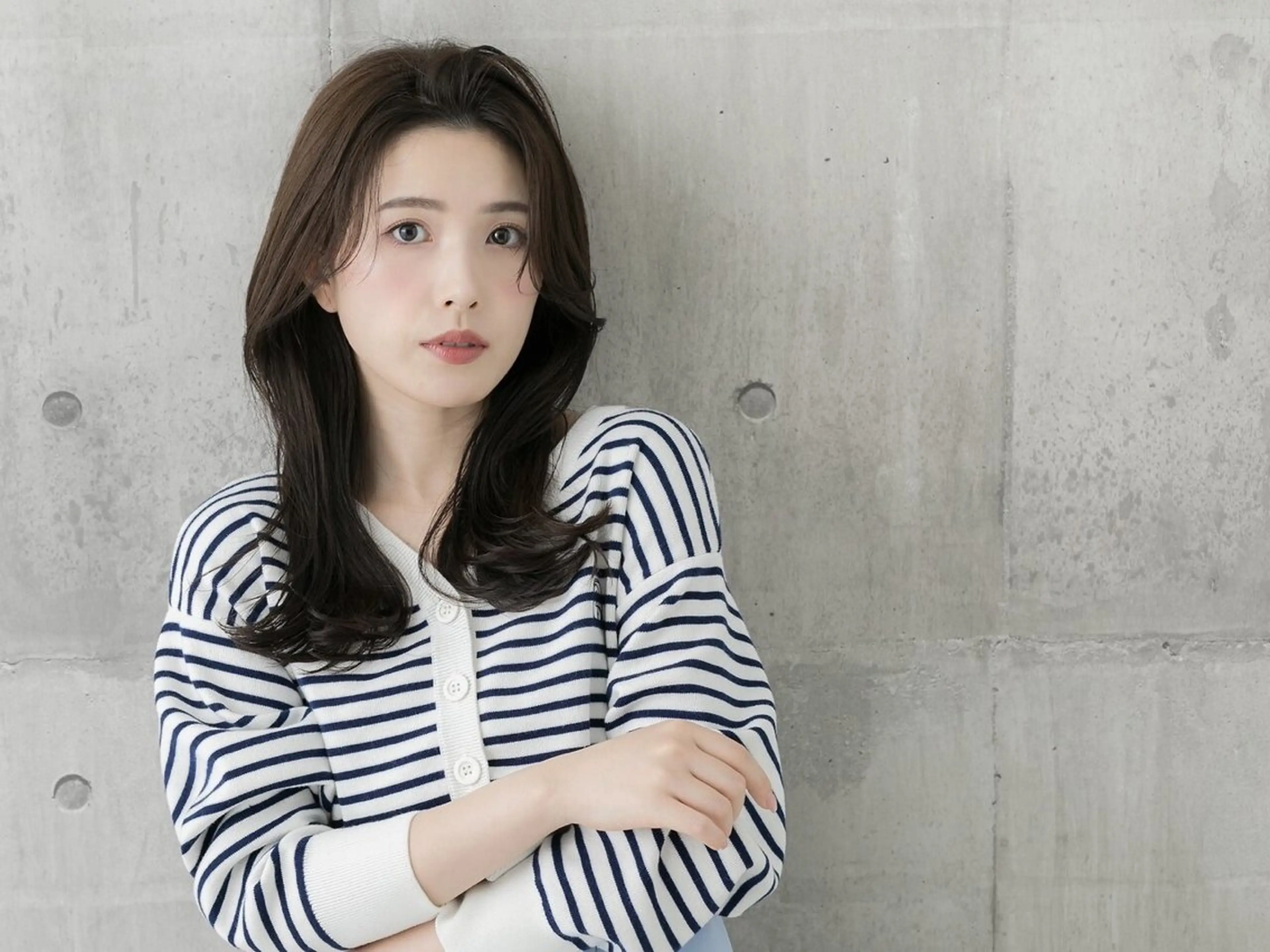 ミディアム カット ヘアカラー トリートメント 井田 勇馬のヘアスタイル