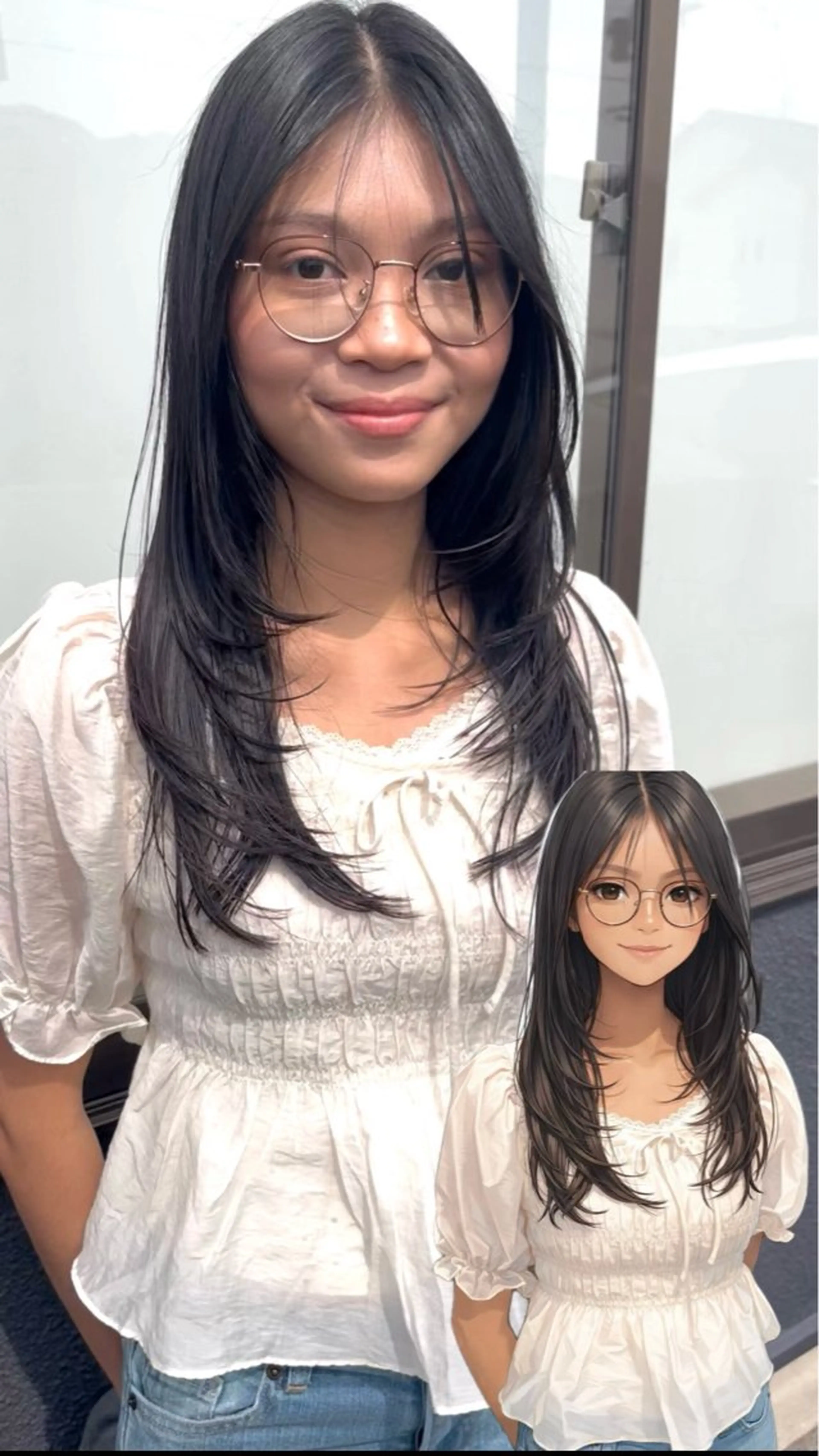 ロング 顔周りカット レイヤーカット 小顔カット カット メンズパーマ& ハイトーン特化谷村のヘアスタイル