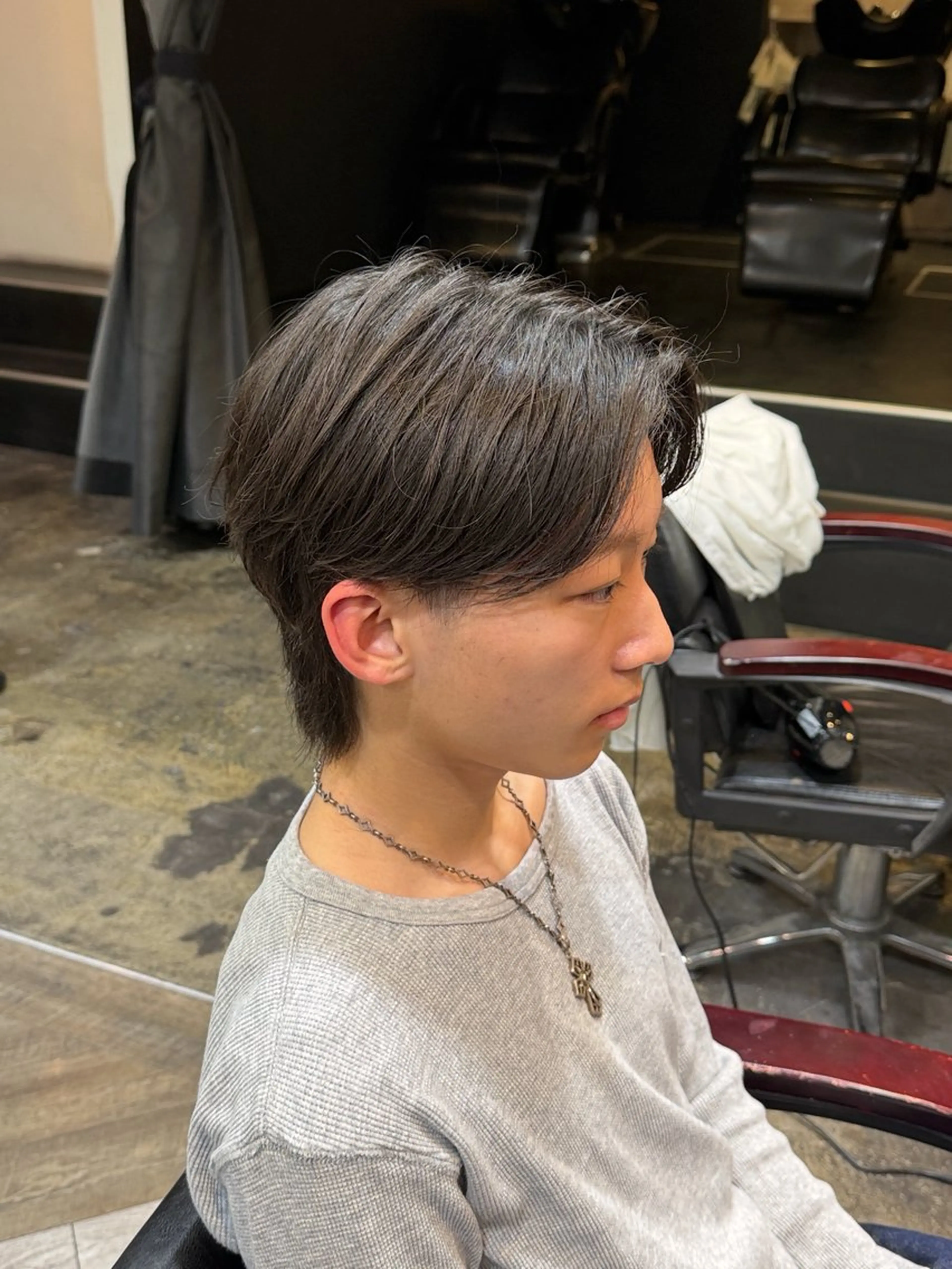 ショート メンズ センターパート 縮毛矯正 パーマモデル募集中／ 米田　奈月のヘアスタイル