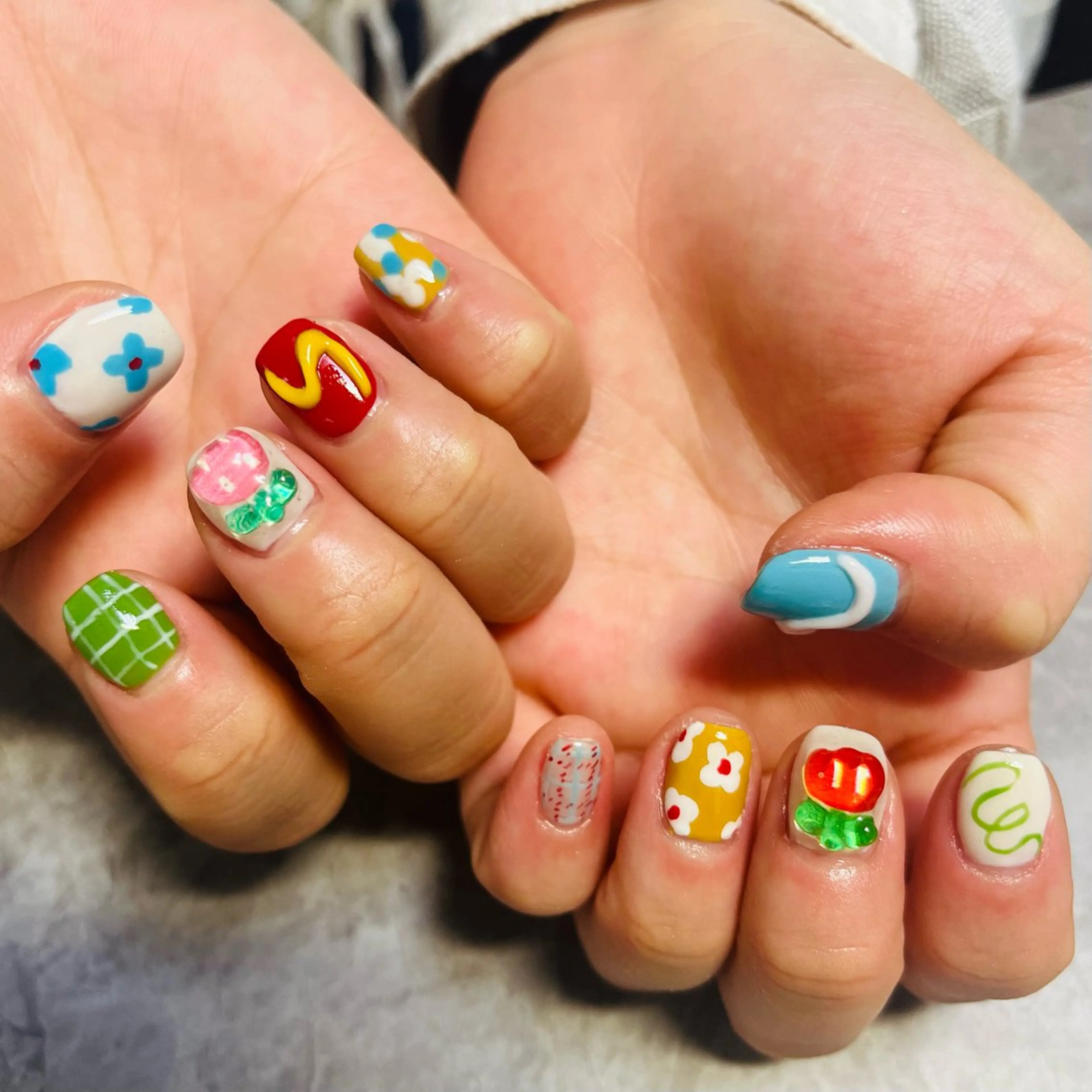 ネイル 韓国ネイル 持ち込み 春ネイル ベテランネイル cnc  nailのネイルデザイン