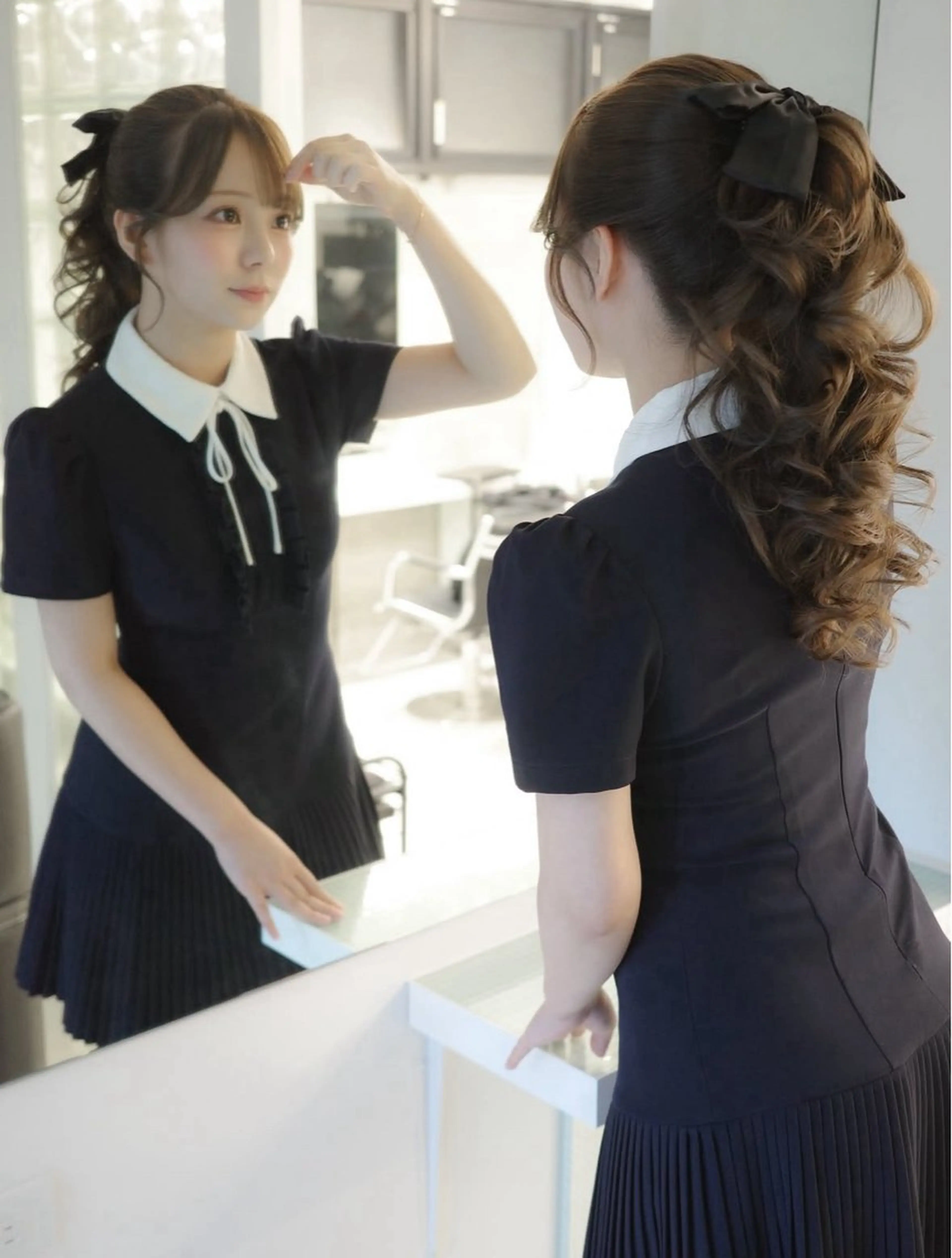 ロング カラー ヘアアレンジ ポニーテール RECO share salon所属・hiide sisiのヘアスタイル