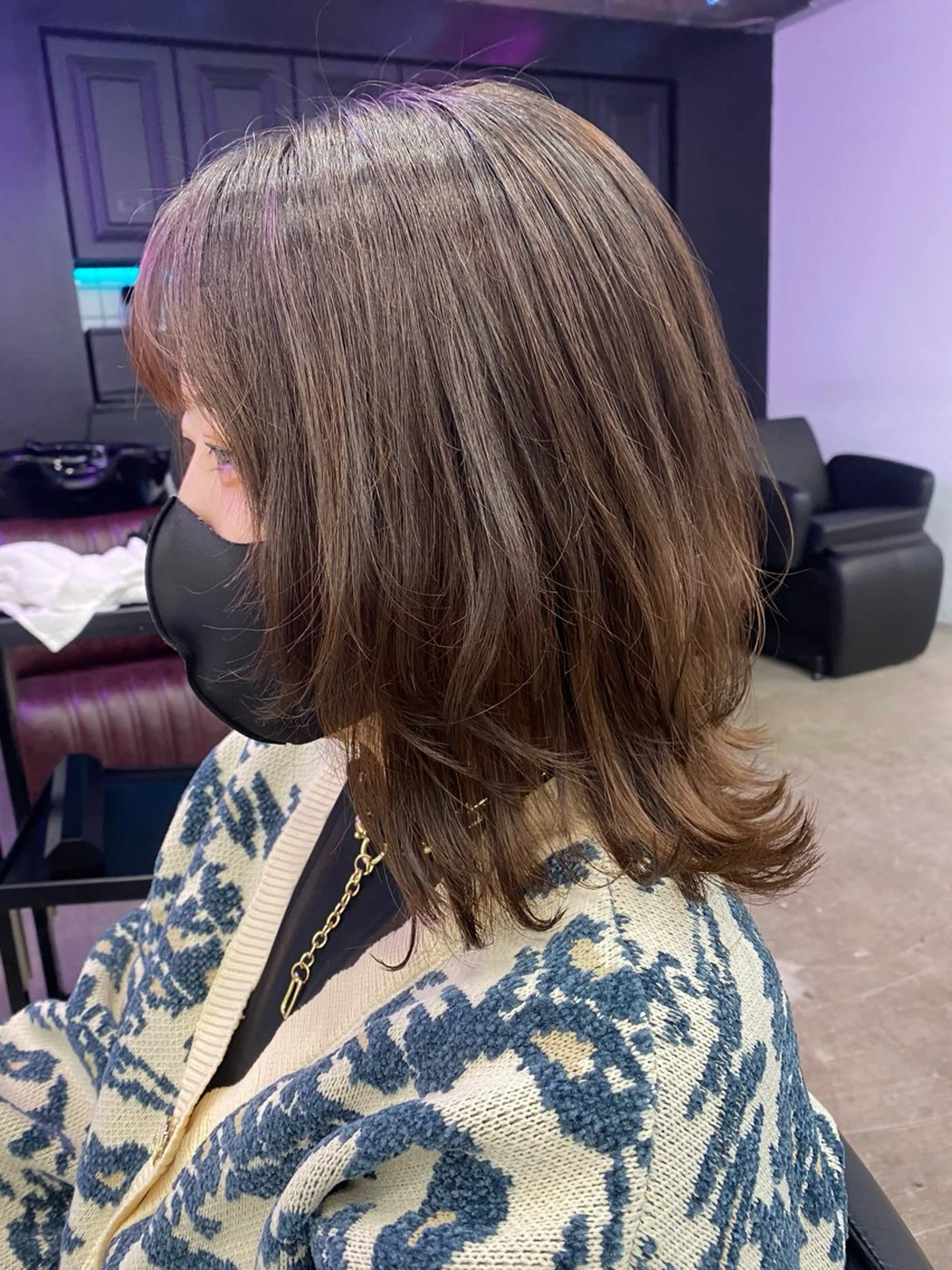 ミディアム カラー ベージュカラー ウルフカット カット ヘアカラー トリートメント 【ウルフ/レイヤー/ 白髪ぼかし】タツヤのヘアスタイル