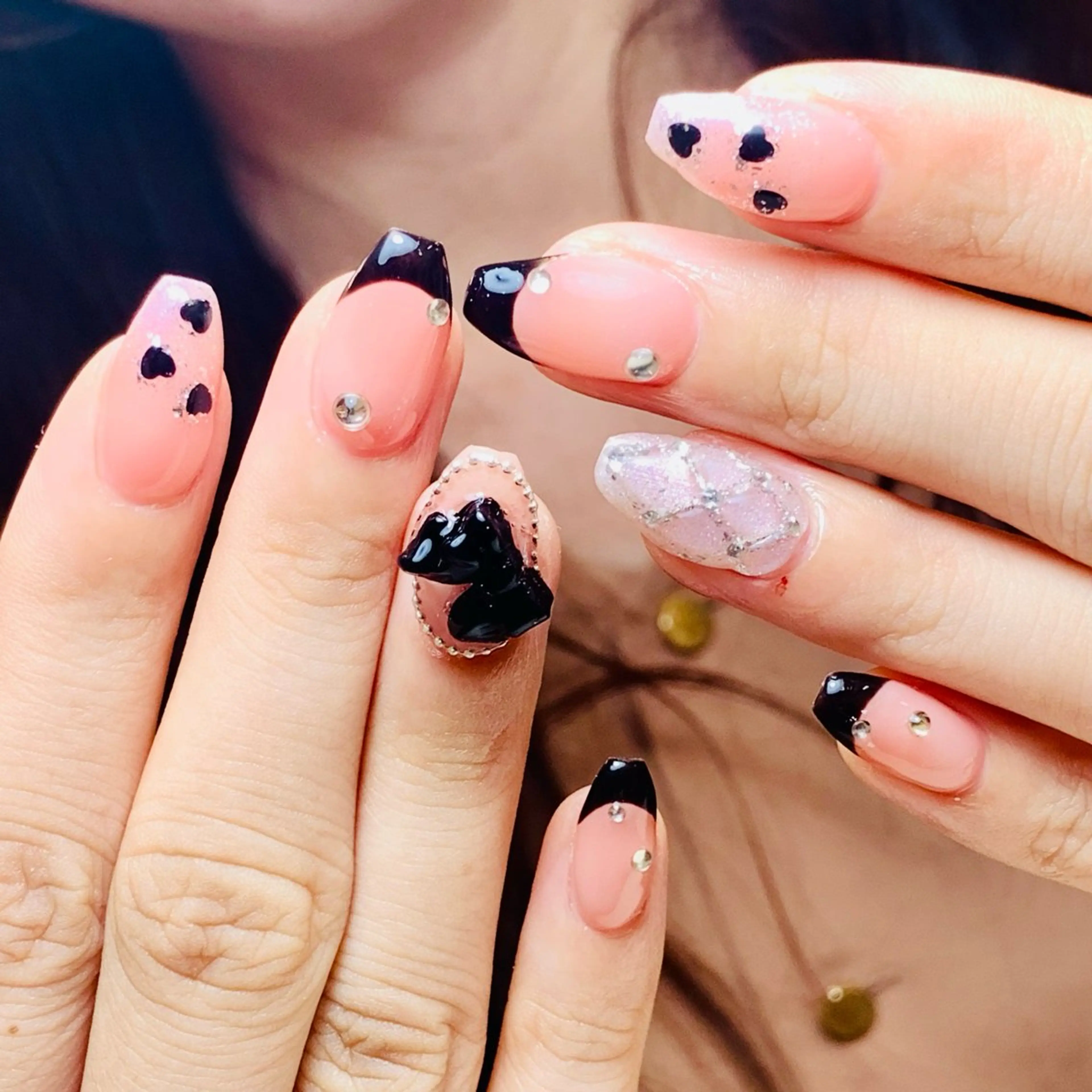 ネイル チークネイル 長さ出し フラッシュネイル フレンチネイル グラデーション ハンドネイル AN NAIL SALONのネイルデザイン