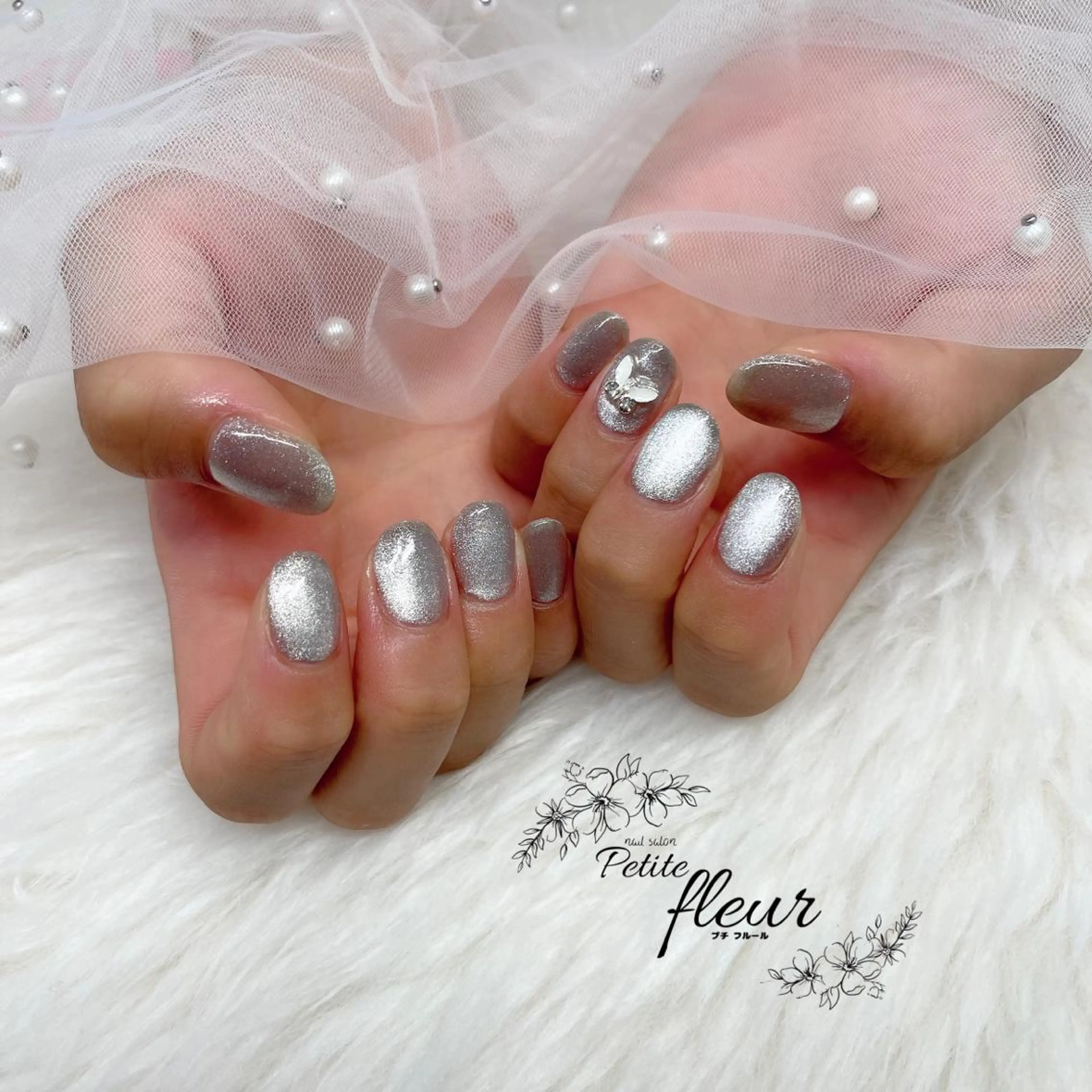 ネイル マグネットネイル ❁⃘*。Petite fleur❁⃘*りさのネイルデザイン