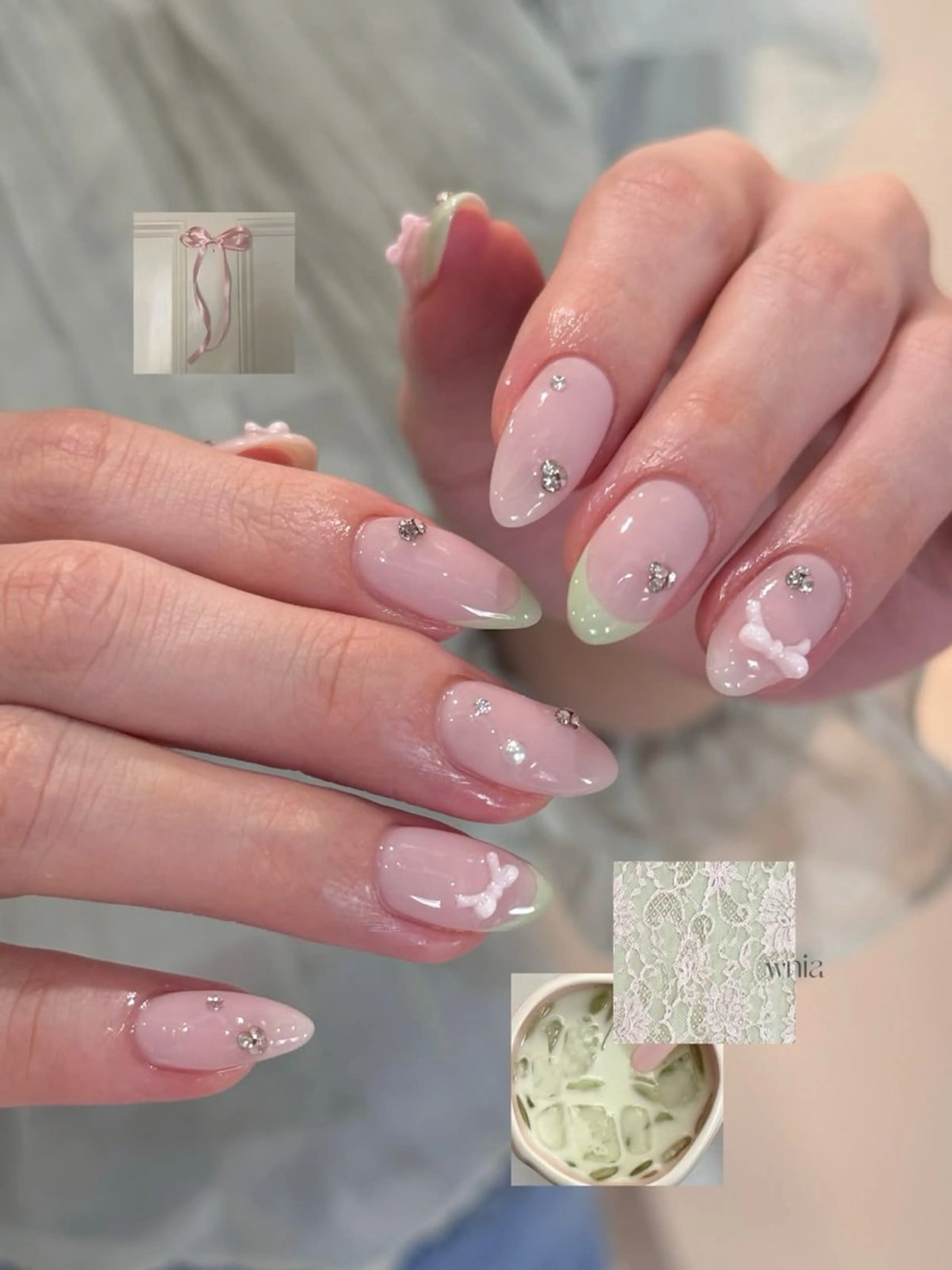 カラー グラデーションカラー ピンクカラー ハンドネイル AIN Nailのネイルデザイン