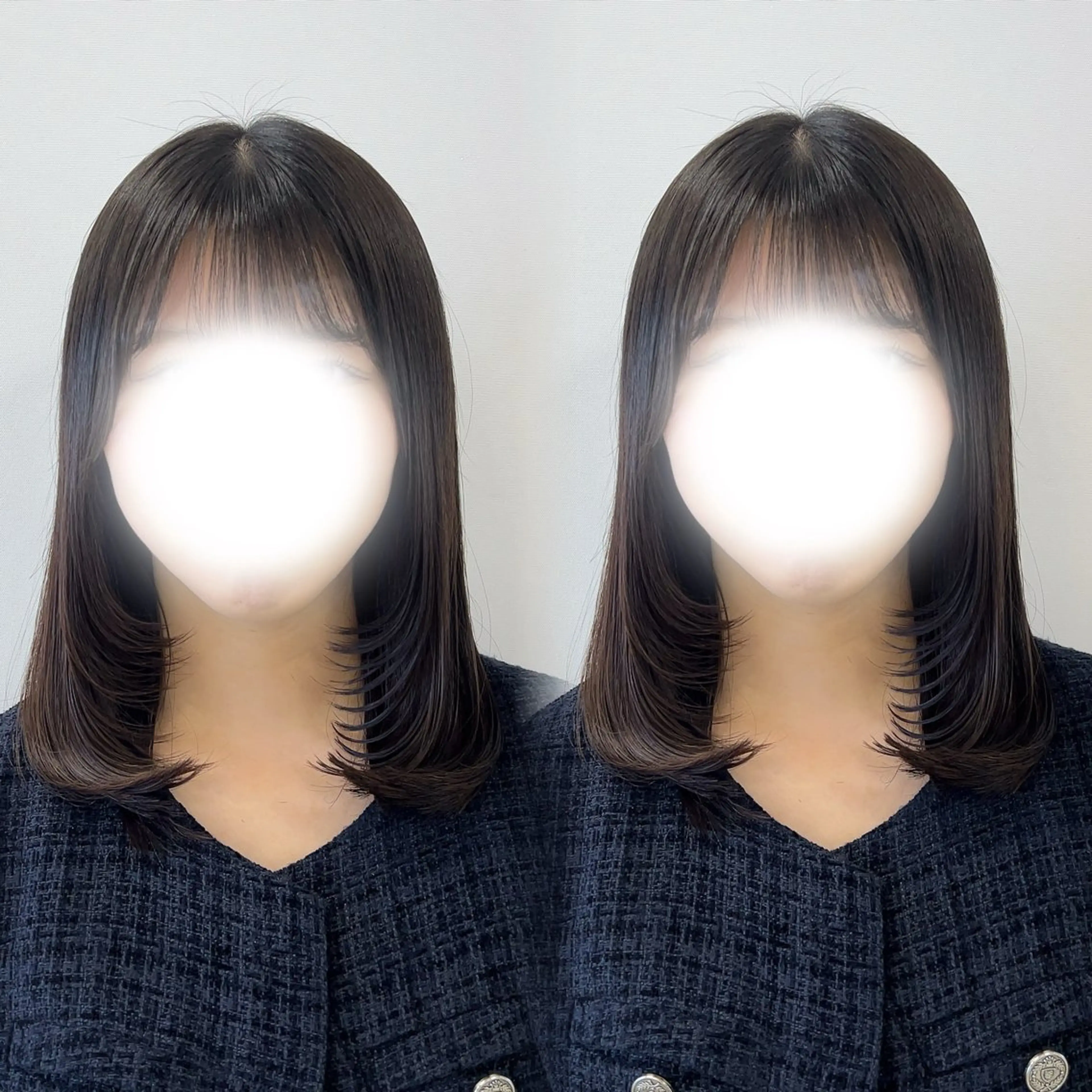 セミロング セミロングレイヤー レイヤーカット カット トリートメント ヘアセット ベージュ/つや髪/ レイヤー／ゆいなのヘアスタイル