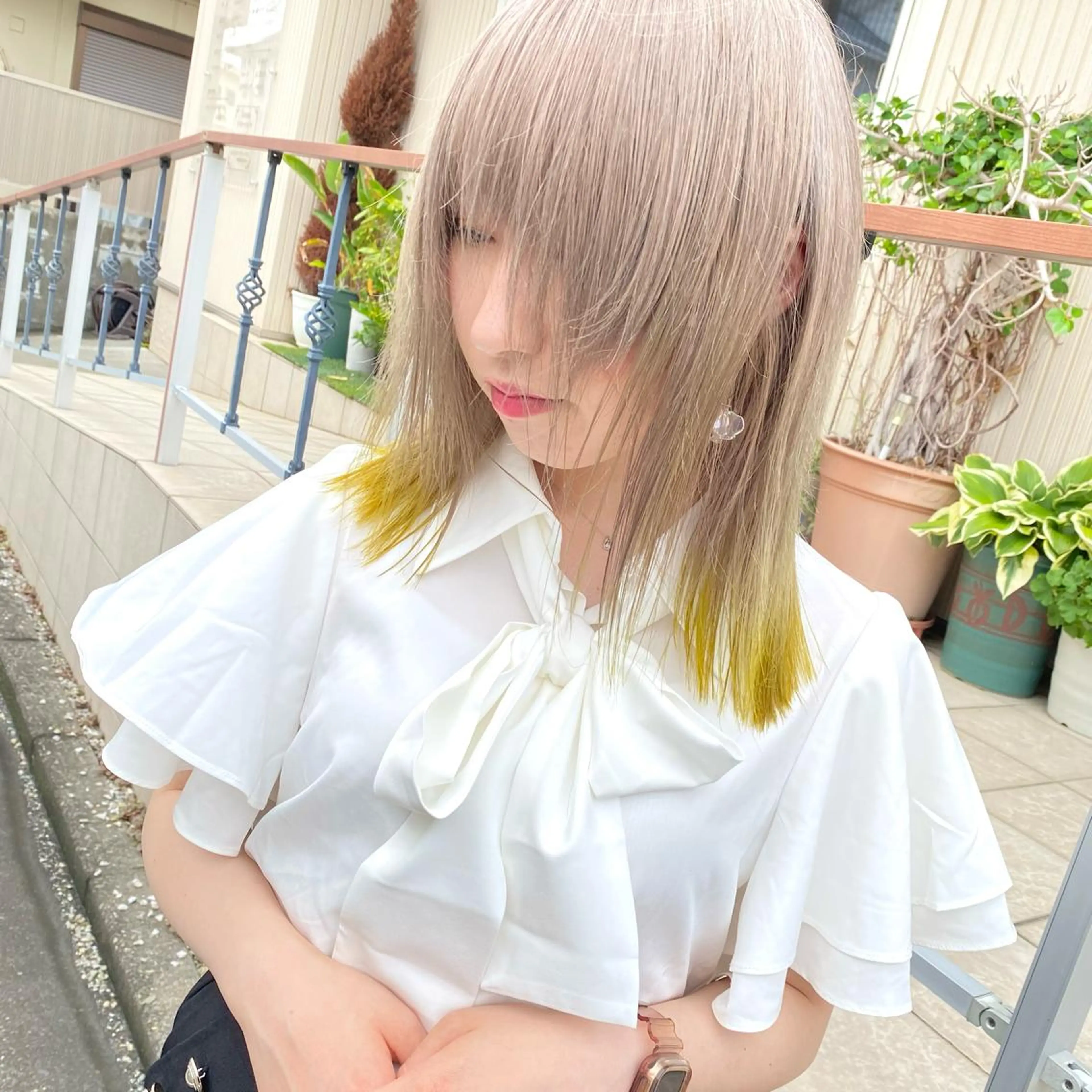 セミロング カラー ヘアアレンジ ヘアカラー y.s.h所属・ハイトーンカラー🌈 メンズパーマ鈴木康平のヘアスタイル