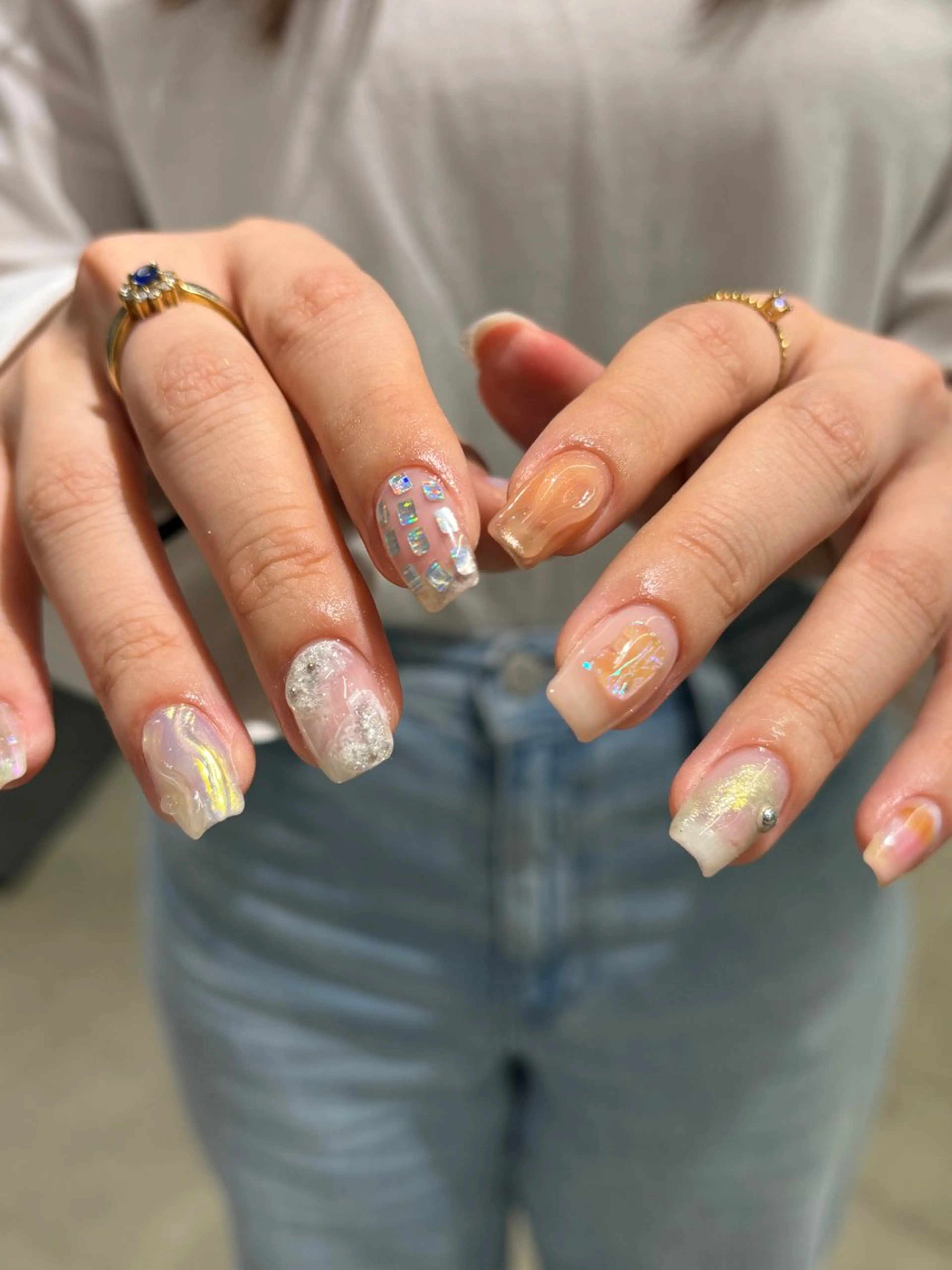 ネイル オーロラネイル クリアネイル ハンドネイル chika ／ nailのネイルデザイン