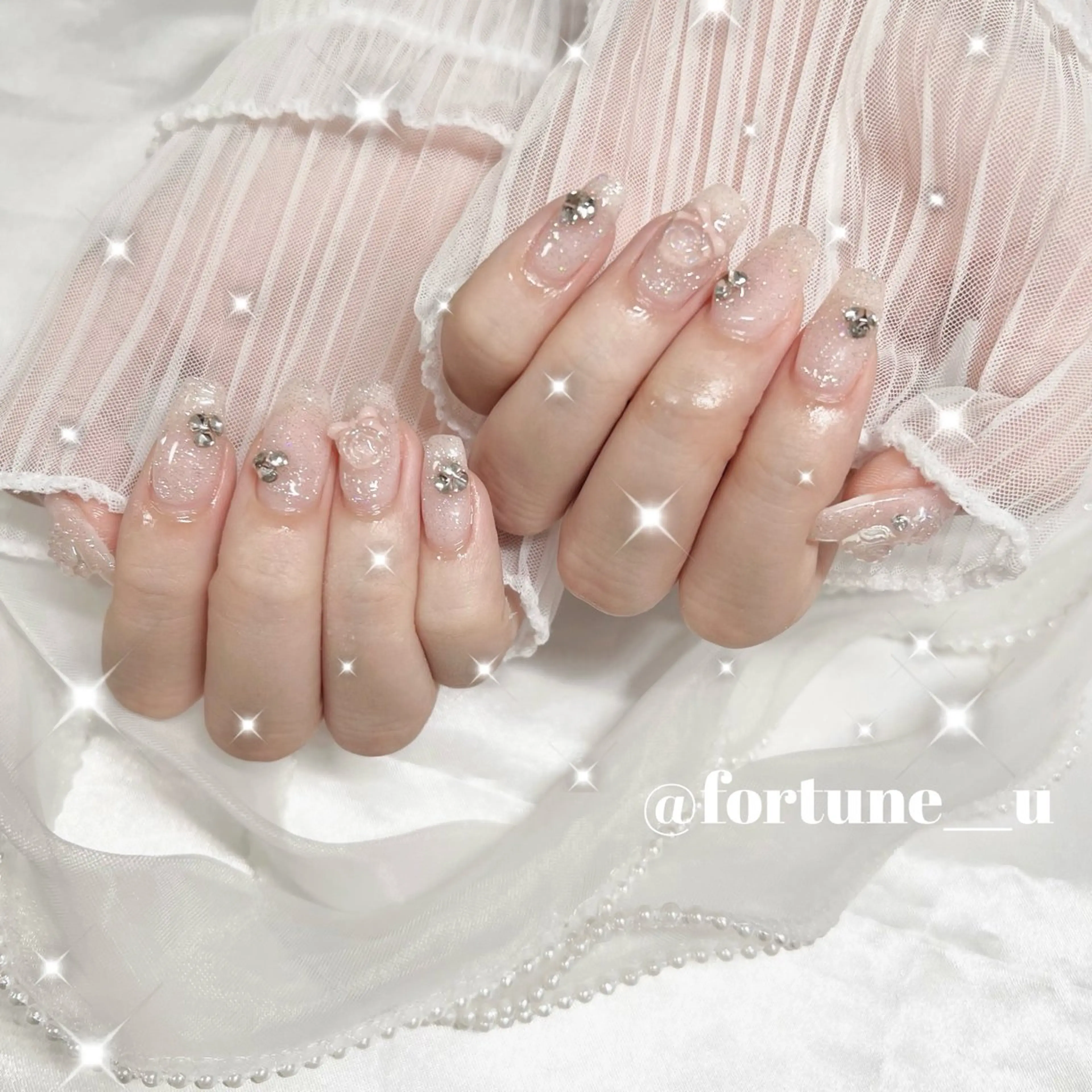 ネイル ガーリー 韓国ネイル オフィスネイル ピンク シンプルネイル ハンドネイル 💜✩.* Yuuna💜のネイルデザイン