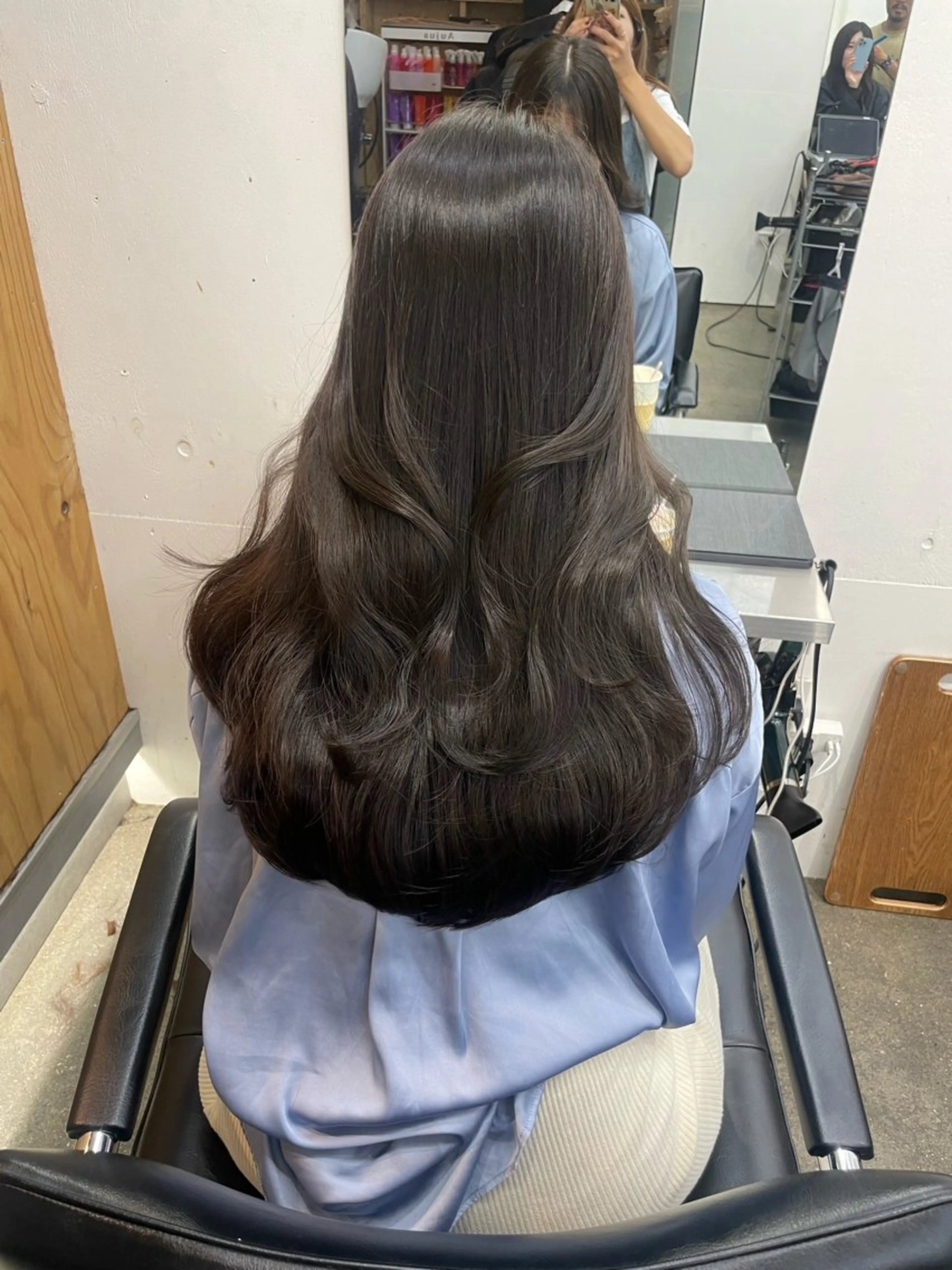 ロング カラー アディクシーカラー ダークグレー ダークグレージュ グレージュ イルミナカラー カット ヘアカラー ♡🪞韓国スタイル/ MISATO🪞♡のヘアスタイル