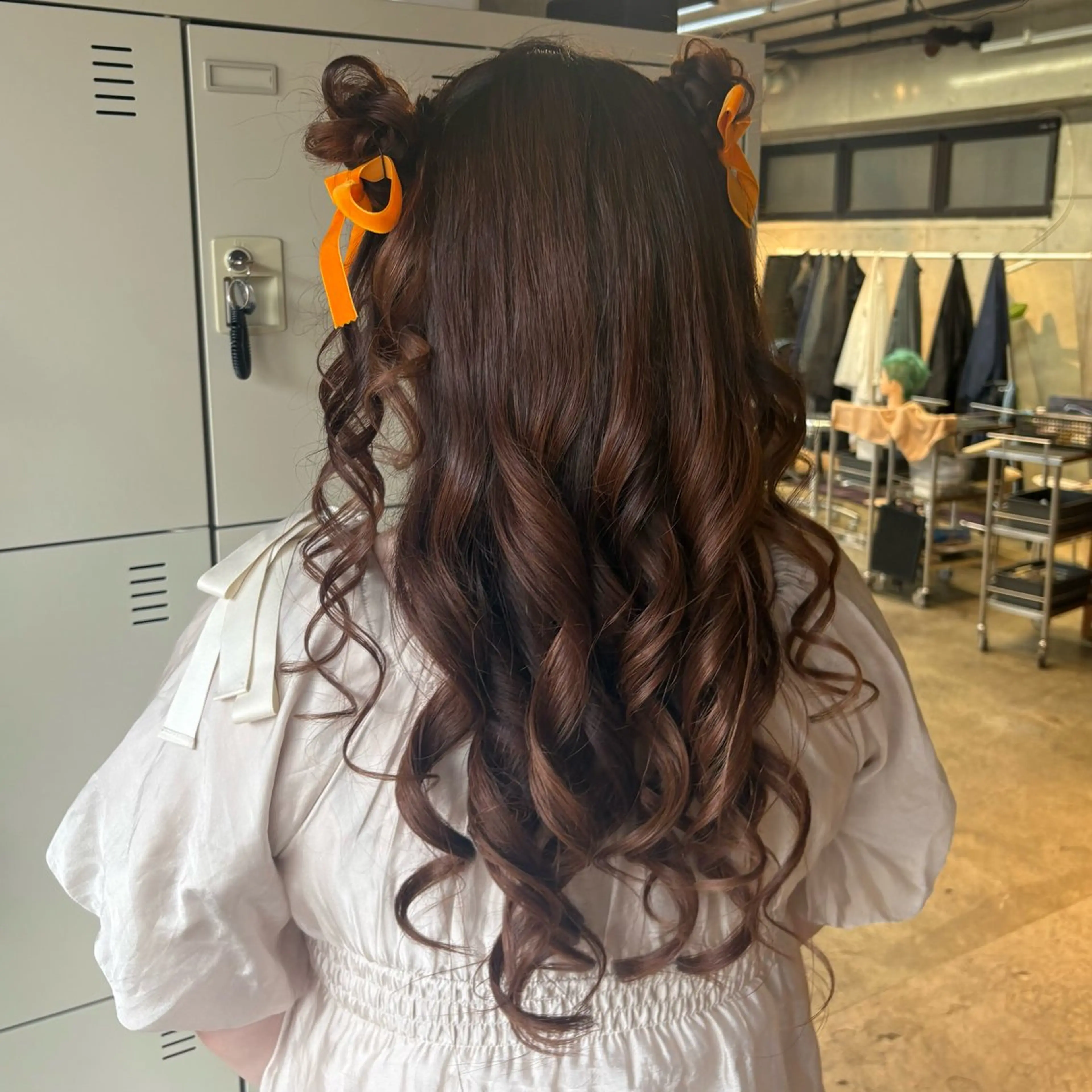 セミロング ヘアアレンジ ヘアセット うる艶/透明感カラー 🐇🤍もものヘアスタイル