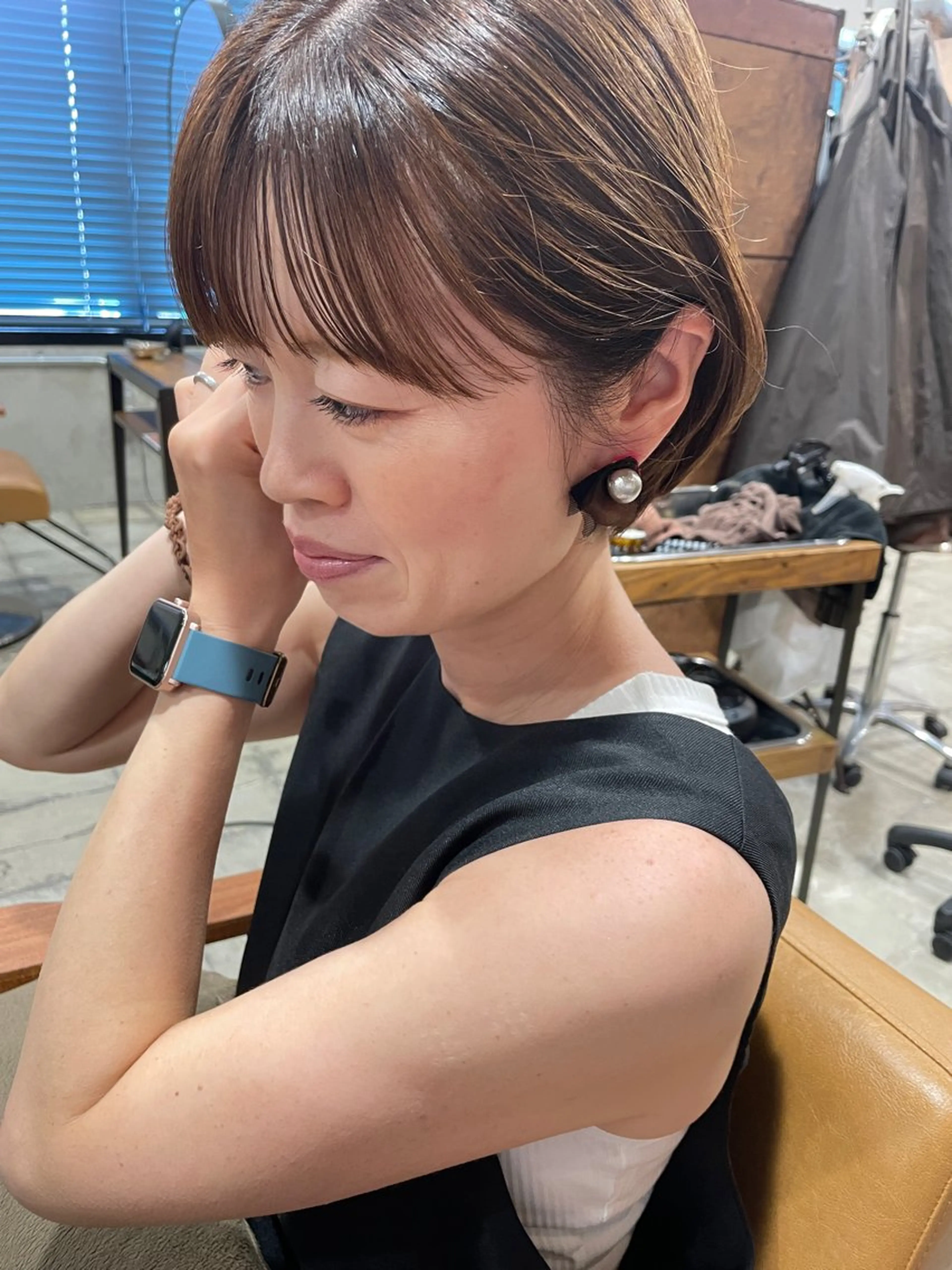 ショート カラー ショートボブ 丸みショート ボブ ショートヘア カット ヘアカラー トリートメント さの あやねのヘアスタイル