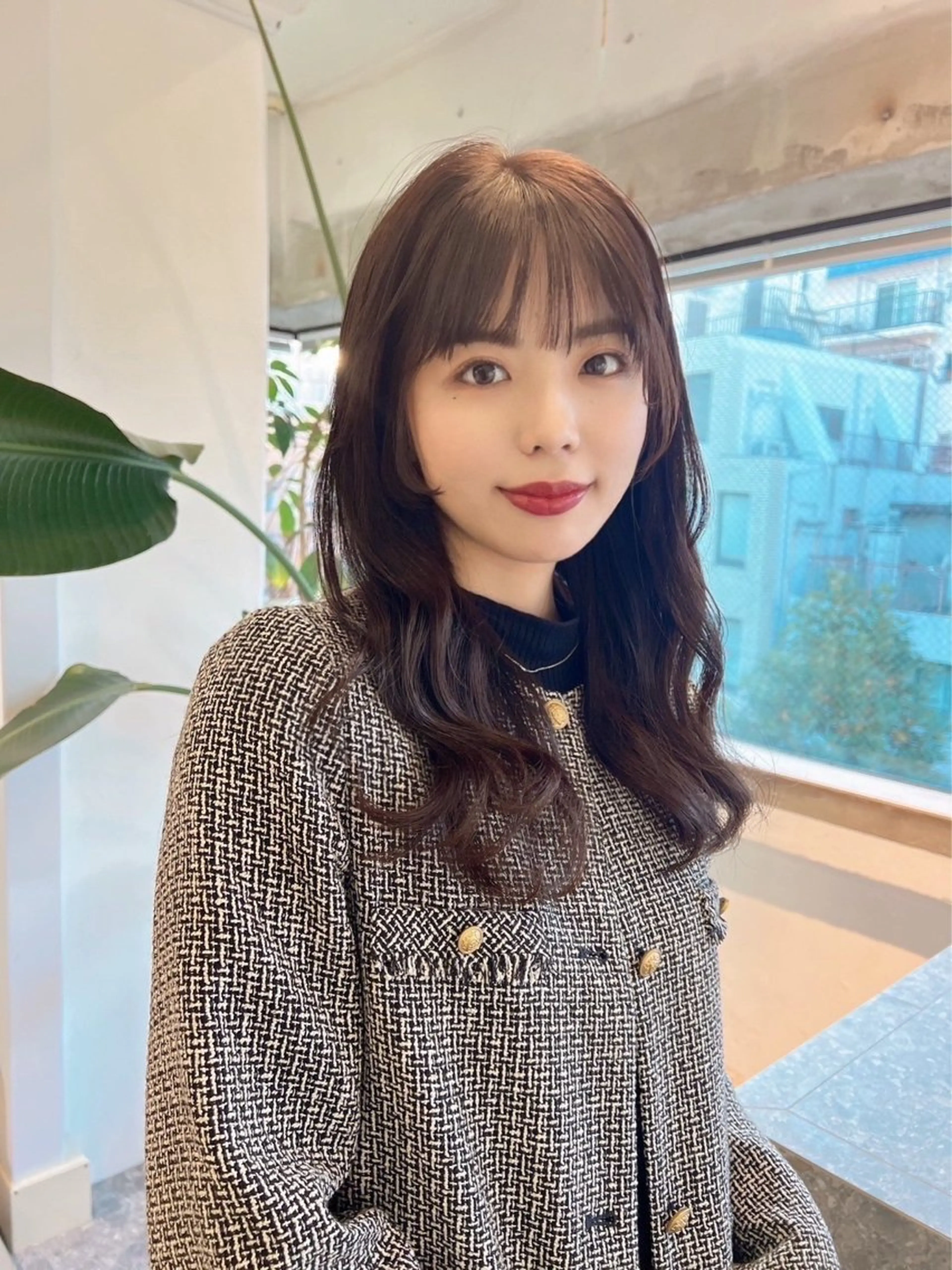 ミディアム カラー ブラウンカラー 顔周りカット カット ヘアカラー 是非可愛くさせて ください🩷sakiのヘアスタイル