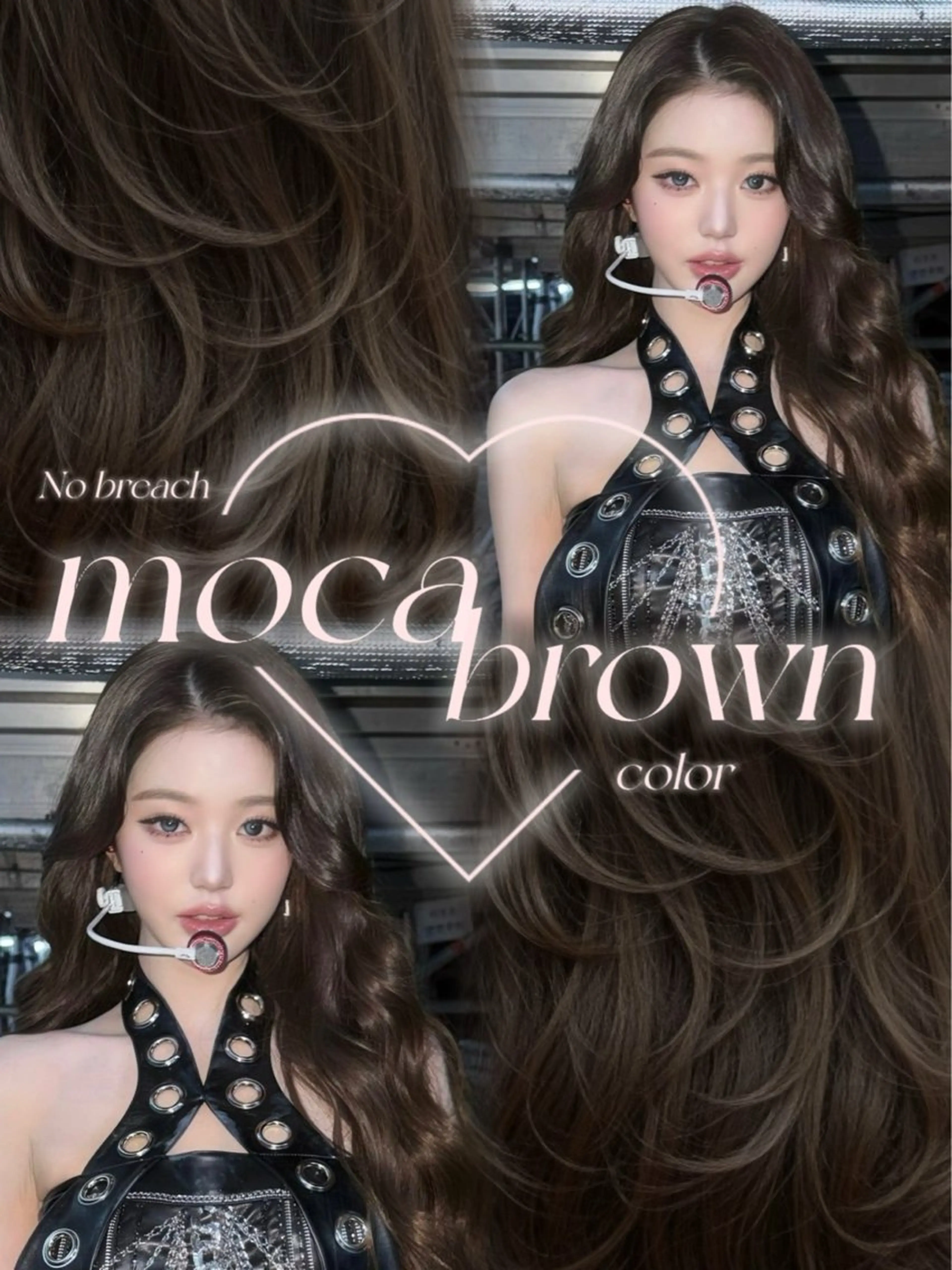 カラー ブリーチ ブラウンカラー 透明感カラー モカブラウン ブリーチなしカラー 堀内 美莉愛のヘアスタイル