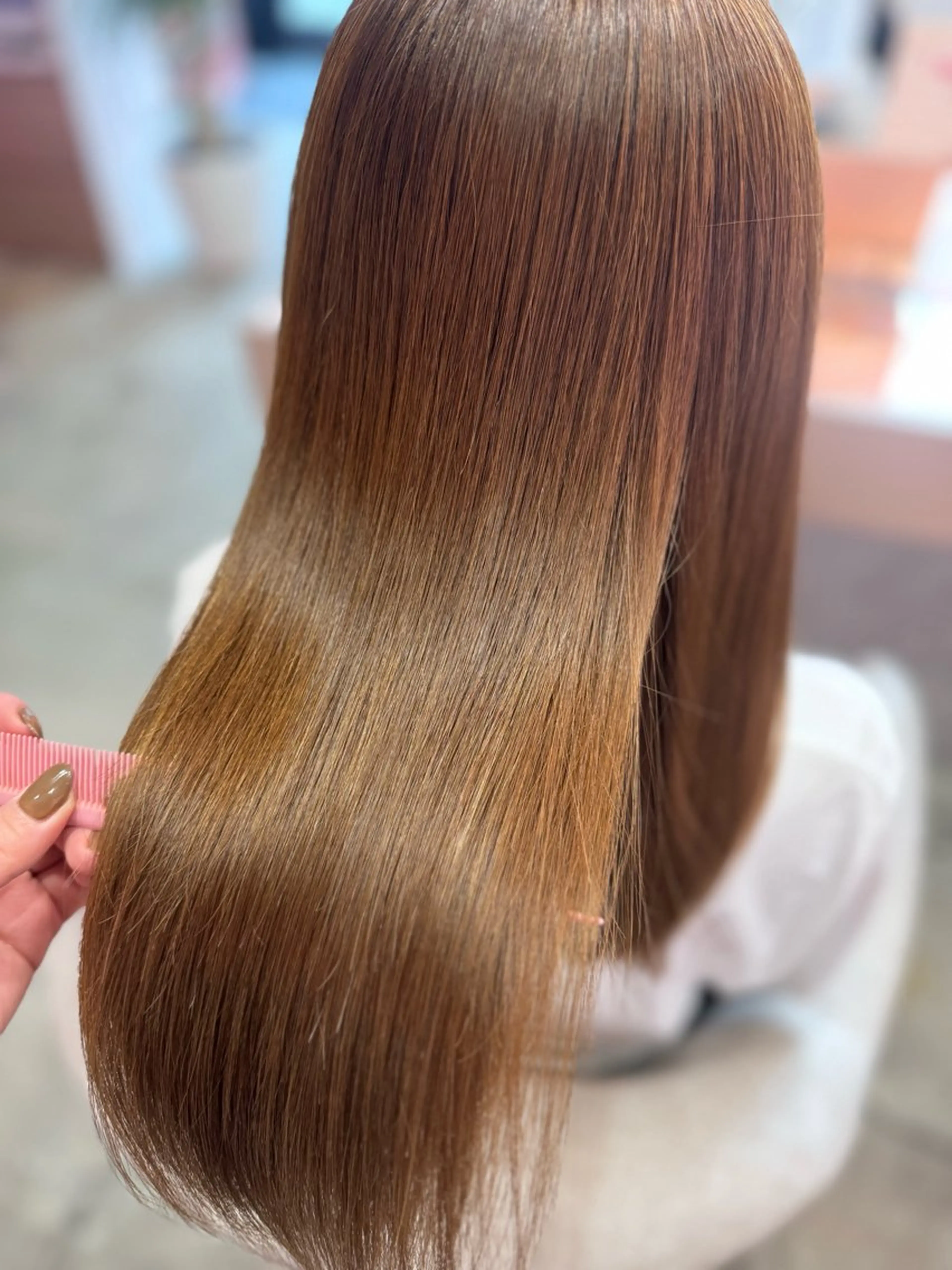 ロング 縮毛矯正 艶カラー✨レイヤー 𝐚𝐲𝐚𝐤𝐚のヘアスタイル