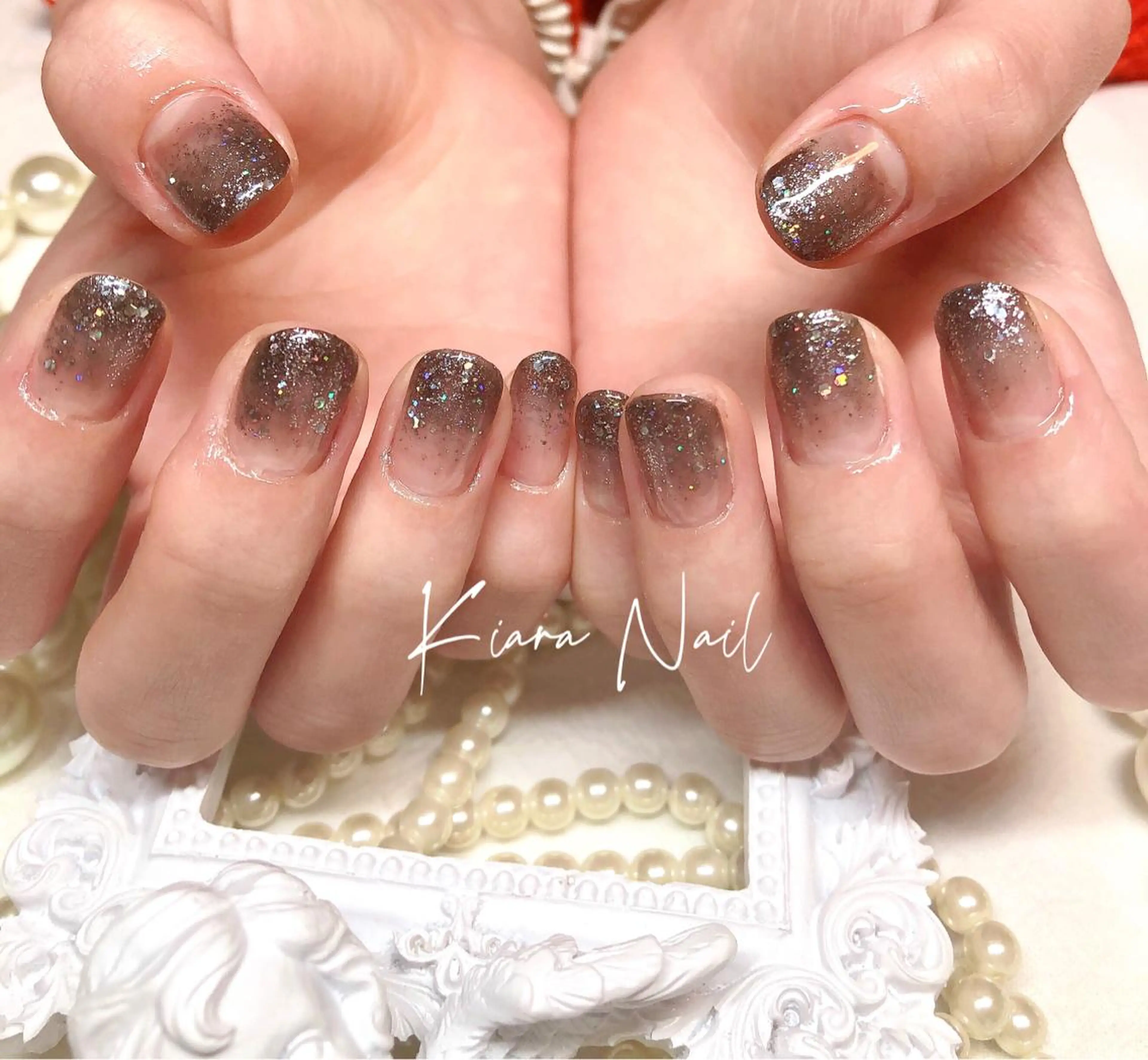 ネイル グラデーション ラメ(グリッター) 🍭Kiara Nail🍭のネイルデザイン