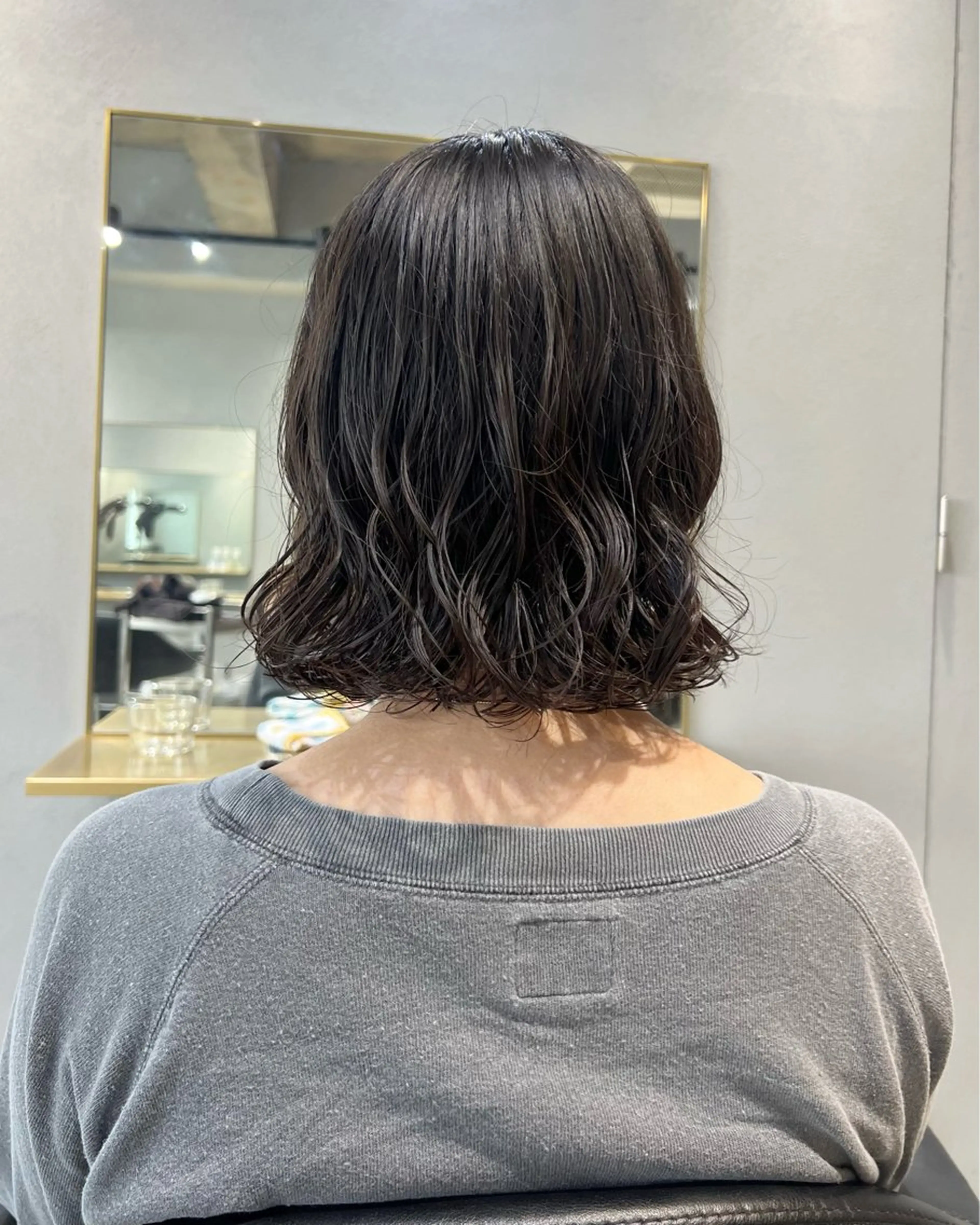 ミディアム カラー パーマ akane/ボブ /オリーブベージュのヘアスタイル