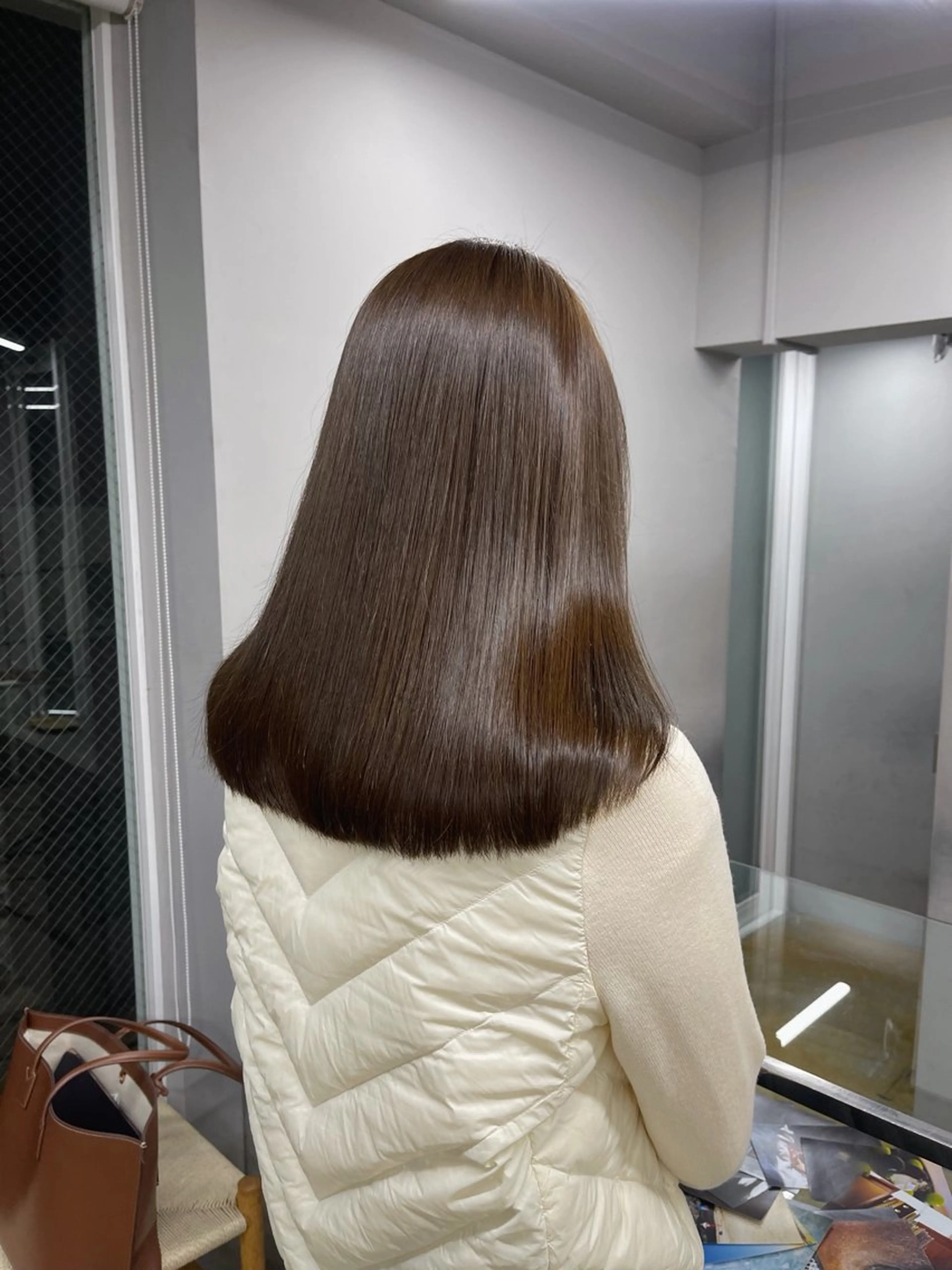 セミロング カット ヘアカラー トリートメント 愛莉/ラベンダー/ ベージュ/ブラウンのヘアスタイル