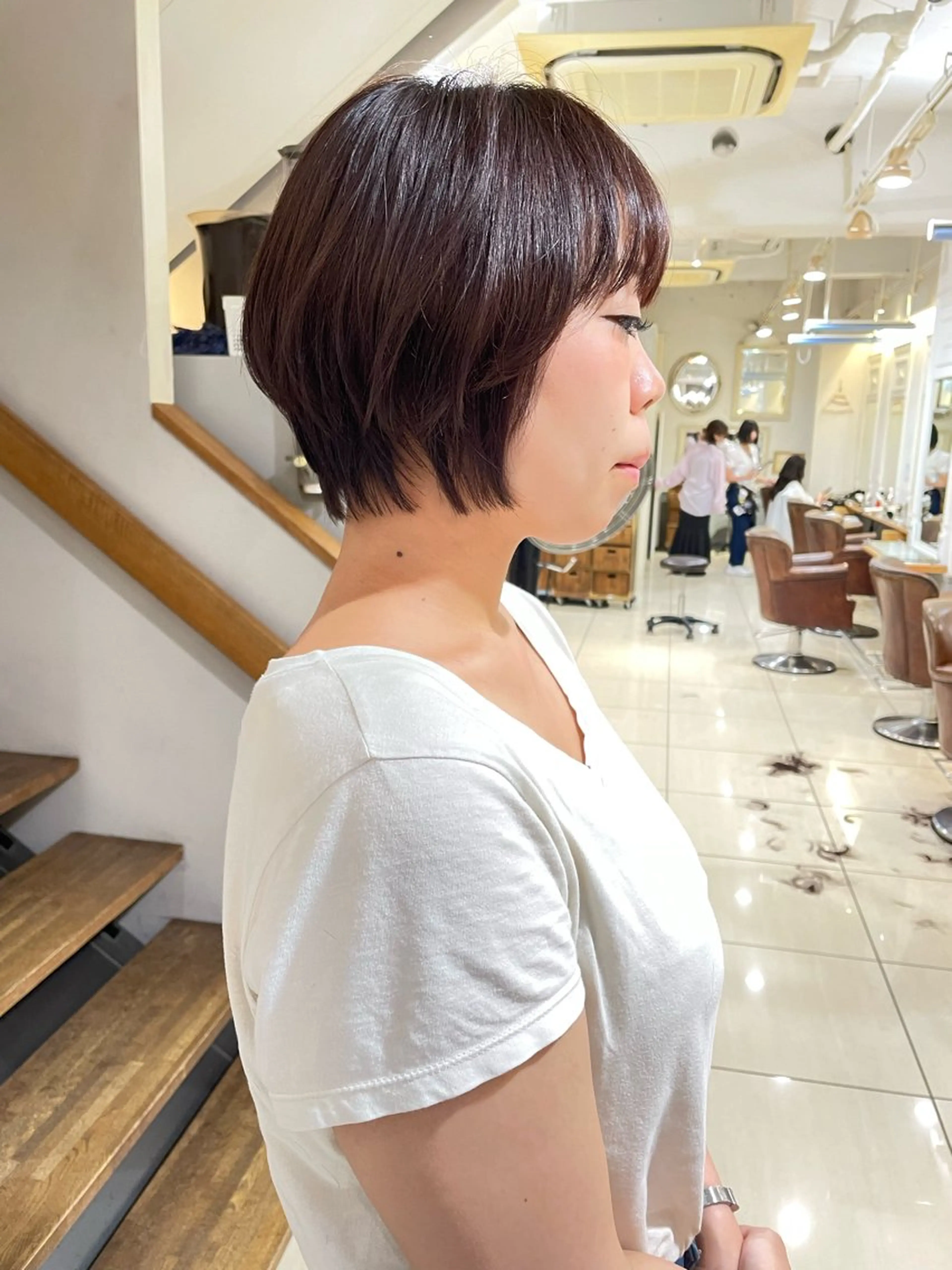 ショート 丸みショート ショートヘア ボブ ブリーチ/miinaのヘアスタイル