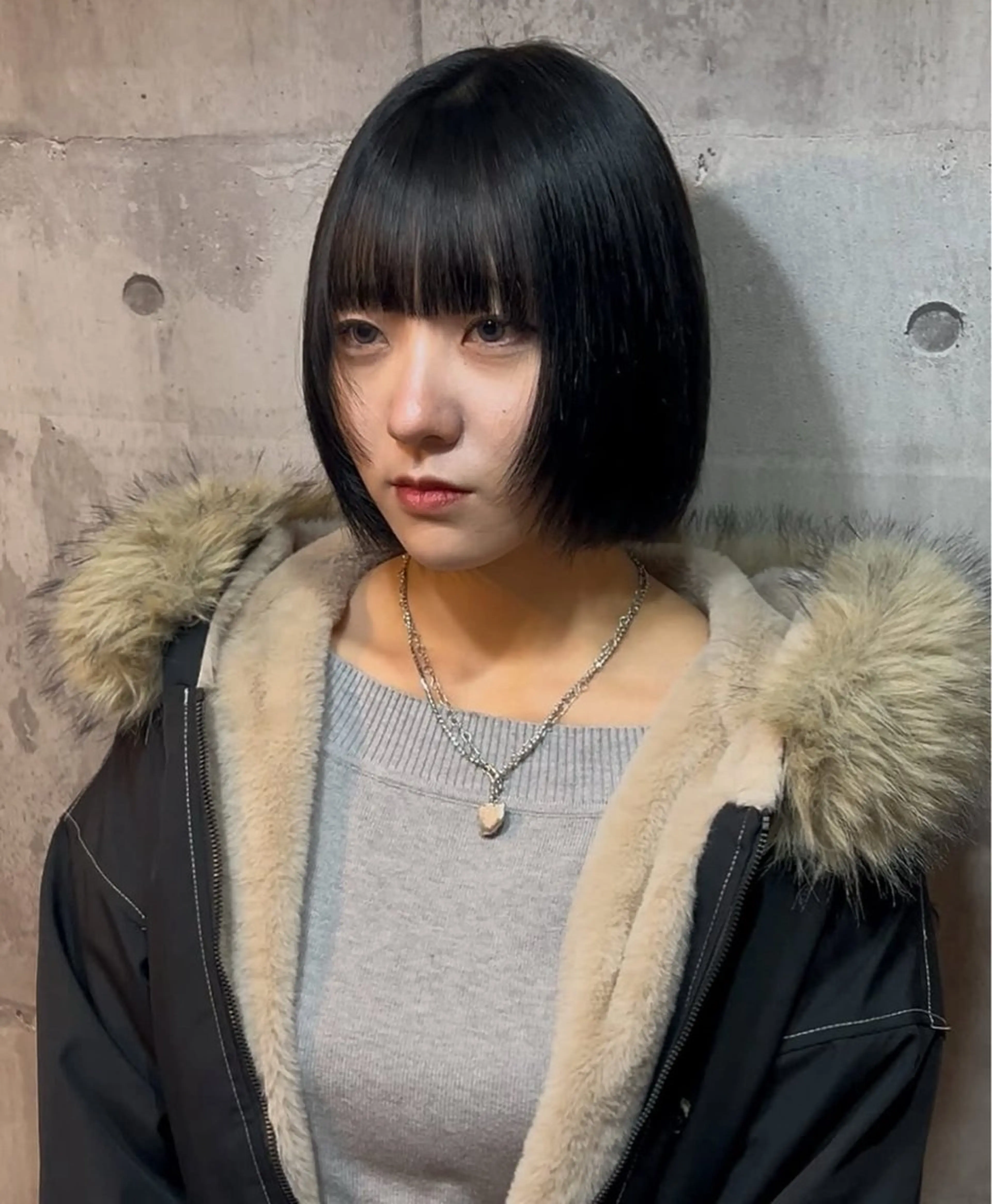 ミディアム カラー ボブレイヤー ボブ レイヤーカット ハッシュカット レイヤーカット　熊谷のヘアスタイル