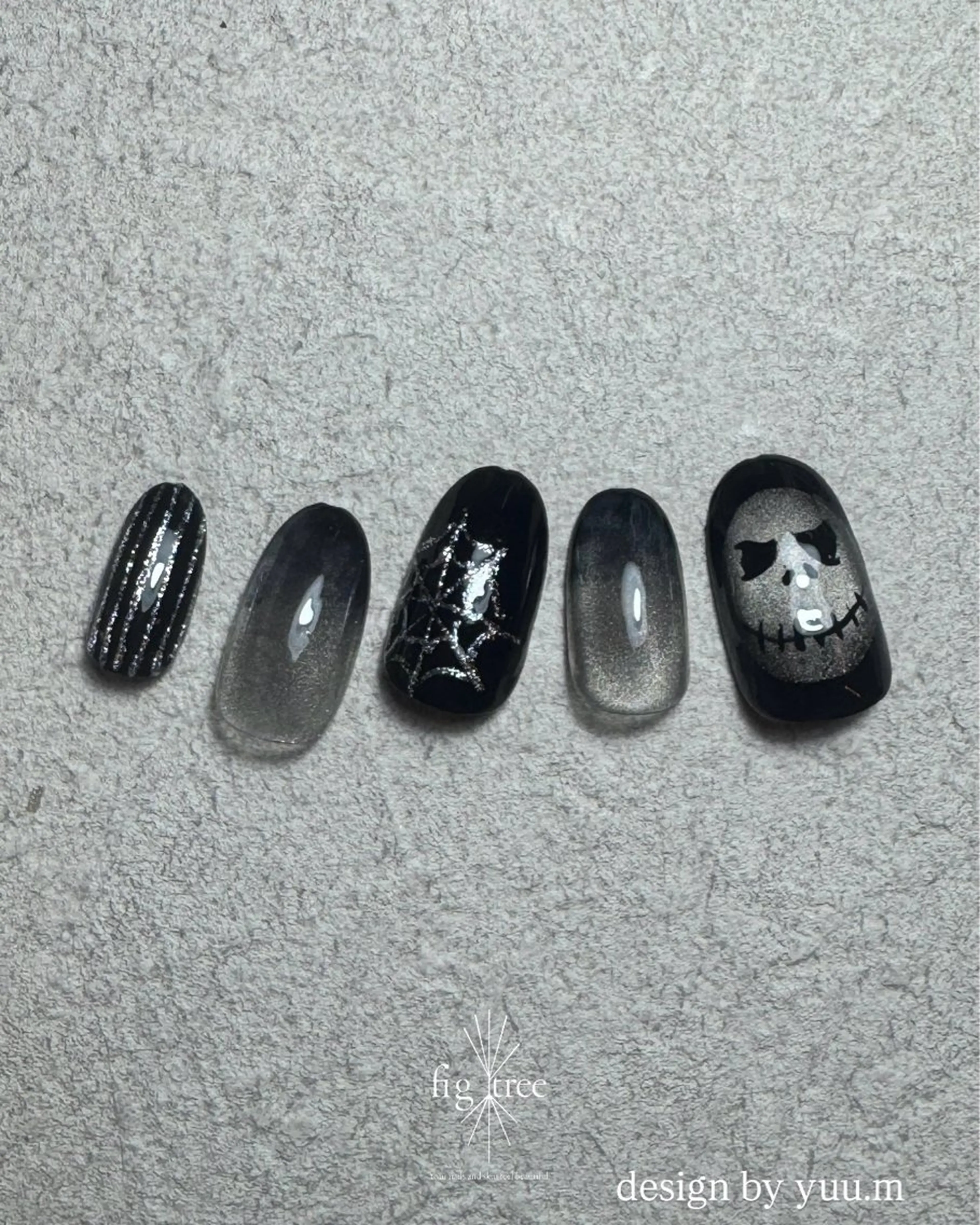 ネイル アートネイル グラデーション ハロウィン fig  tree 地爪育成モニターのネイルデザイン