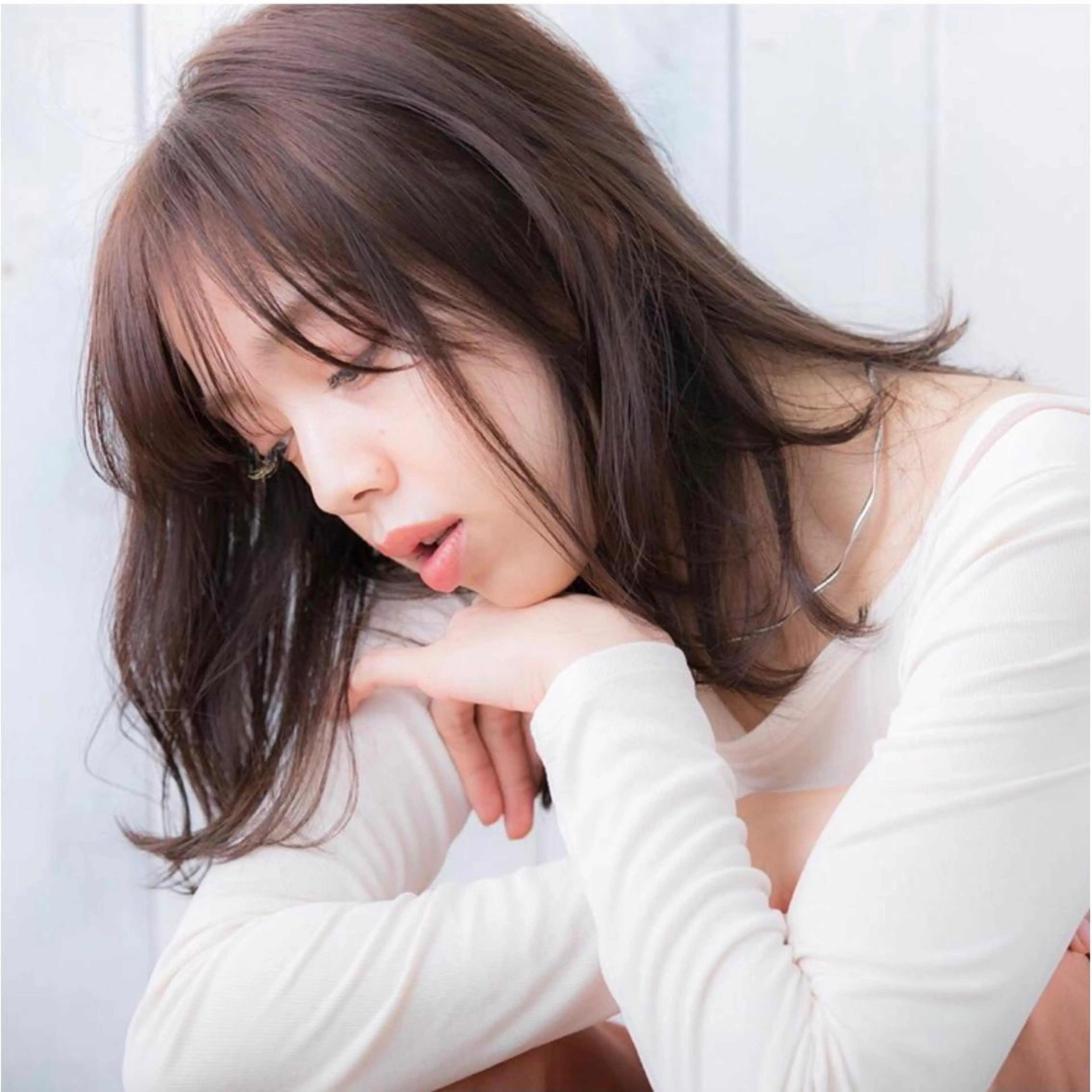 セミロング カラー カット ヘアカラー トリートメント 韓国ヘア ♡tomimaのヘアスタイル