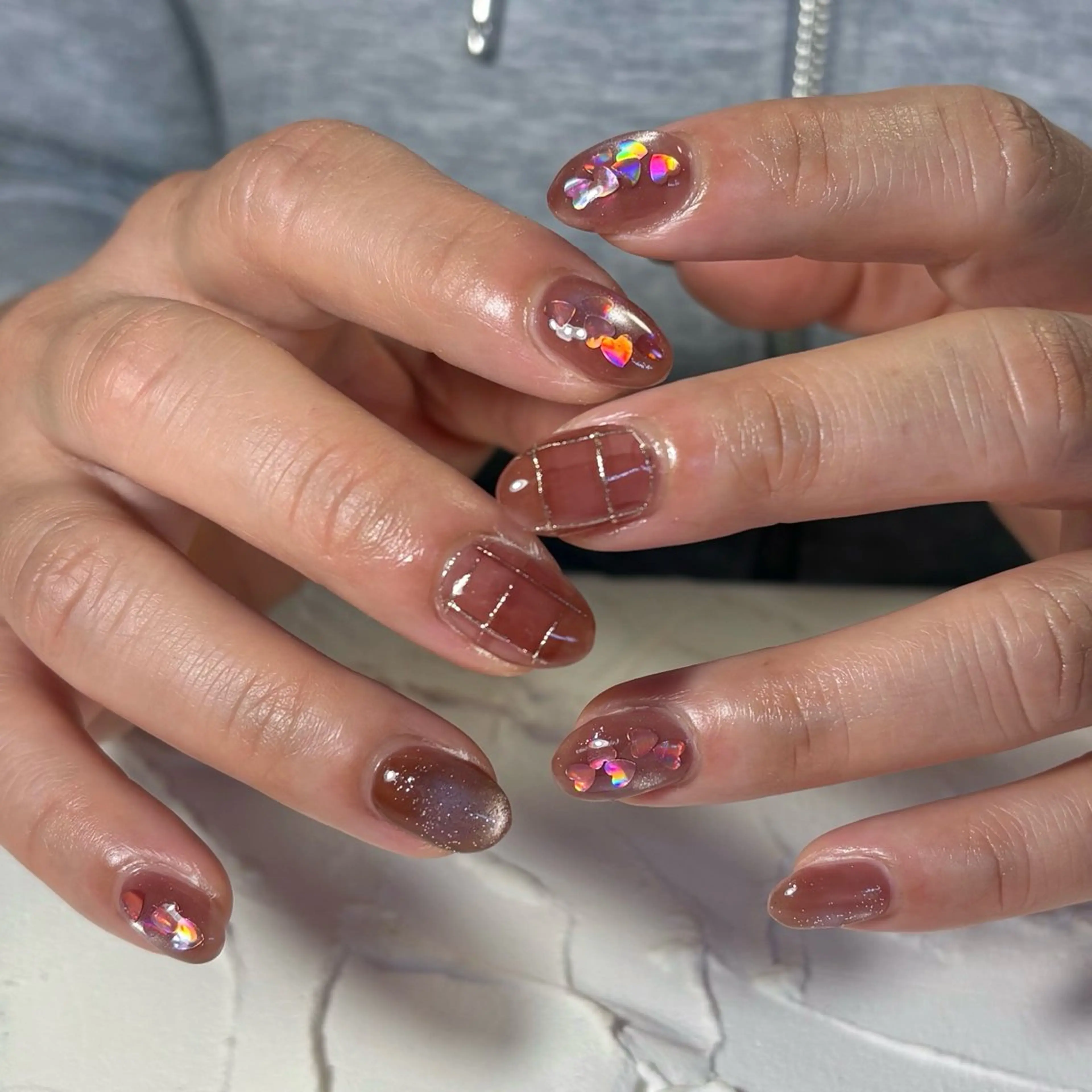 ネイル バレンタイン ハンドネイル Lofinails ちひろのネイルデザイン