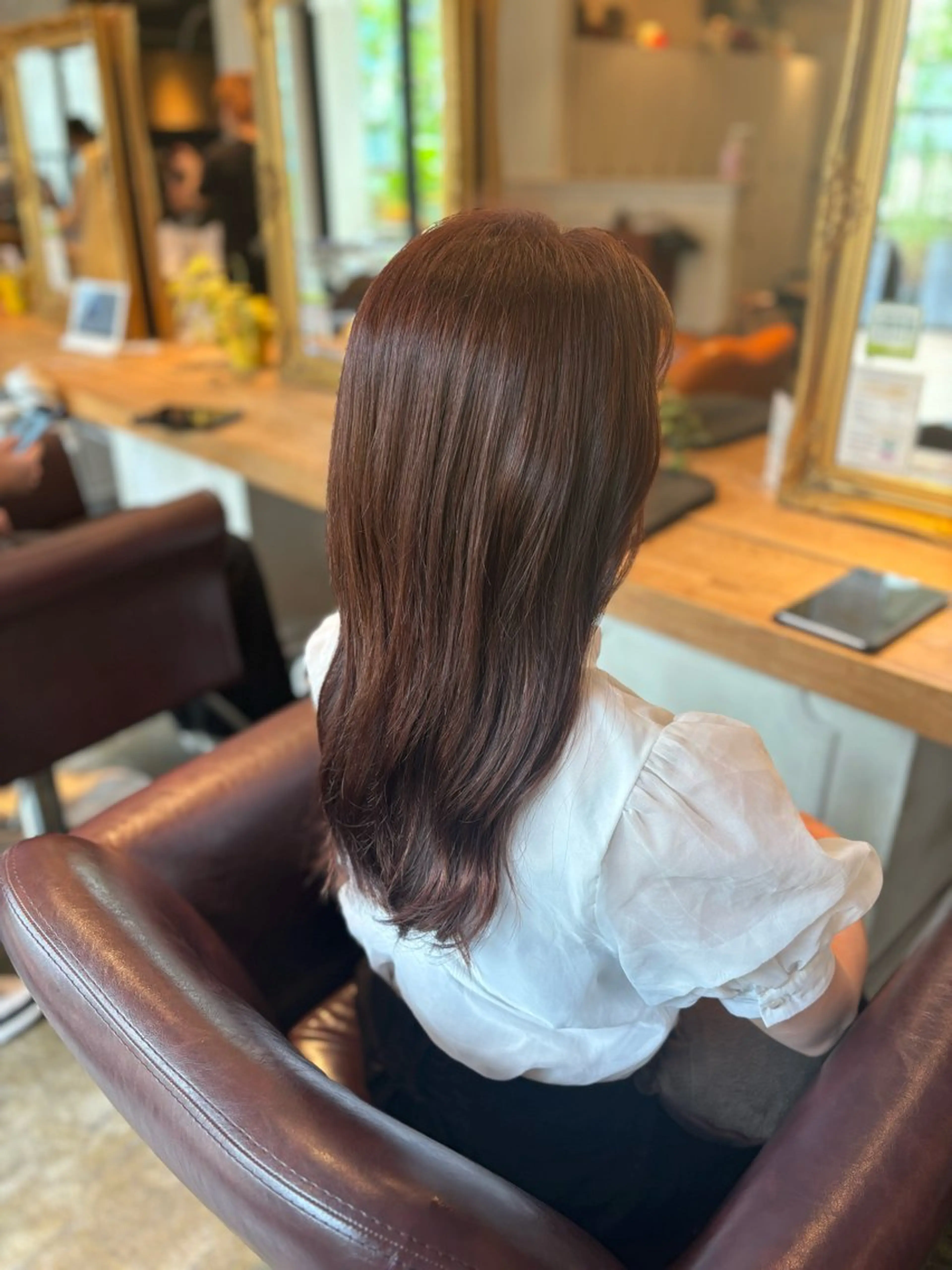 セミロング カラー 髪質改善カラー ブラウン🤎YUMEのヘアスタイル