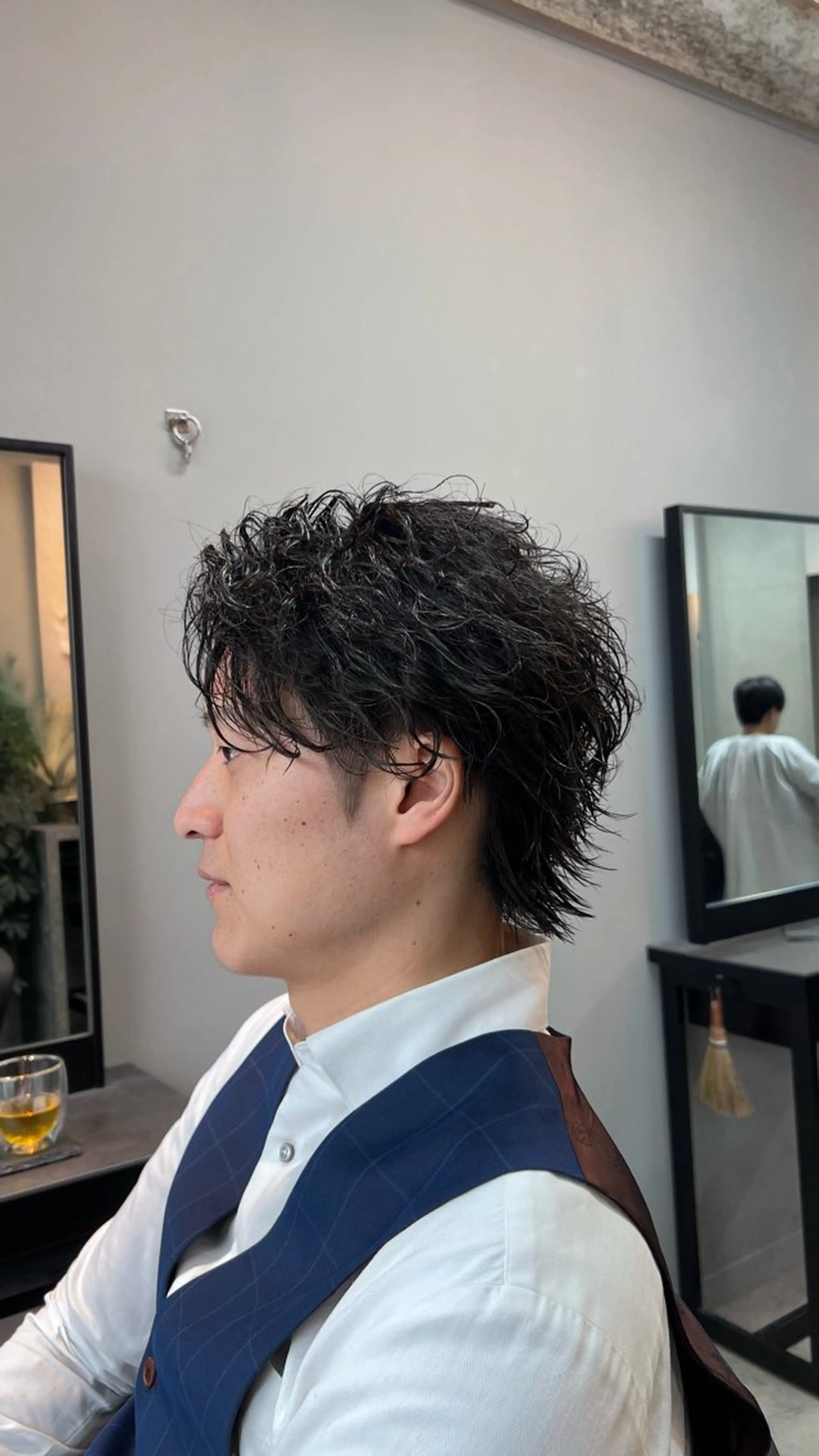 ショート パーマ メンズ センターパート メンズパーマ スパイラルパーマ 💥メンズパーマ /表参道/モント💥のヘアスタイル