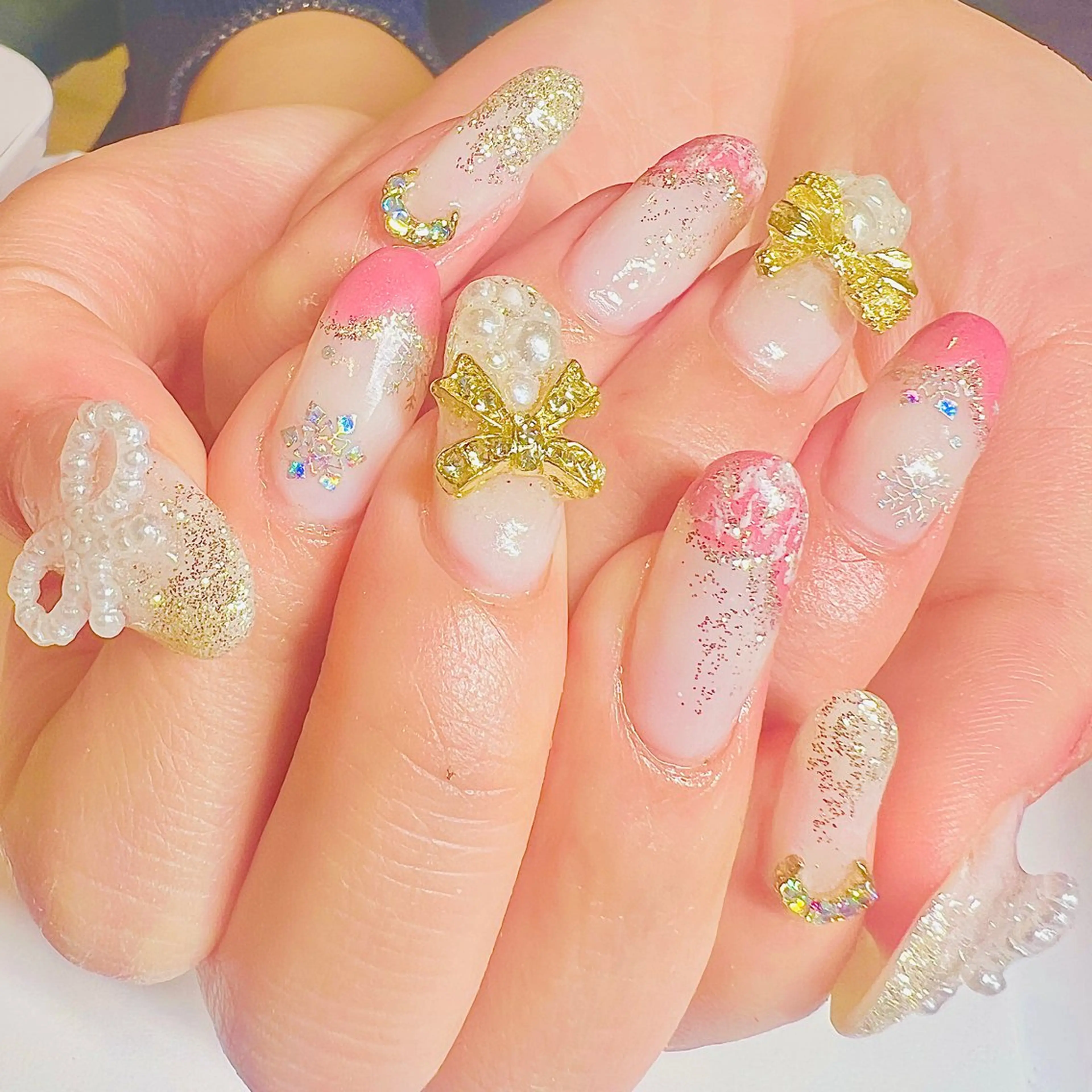 セミロング クリスマス ハンドネイル Nail Salon midnightのネイルデザイン