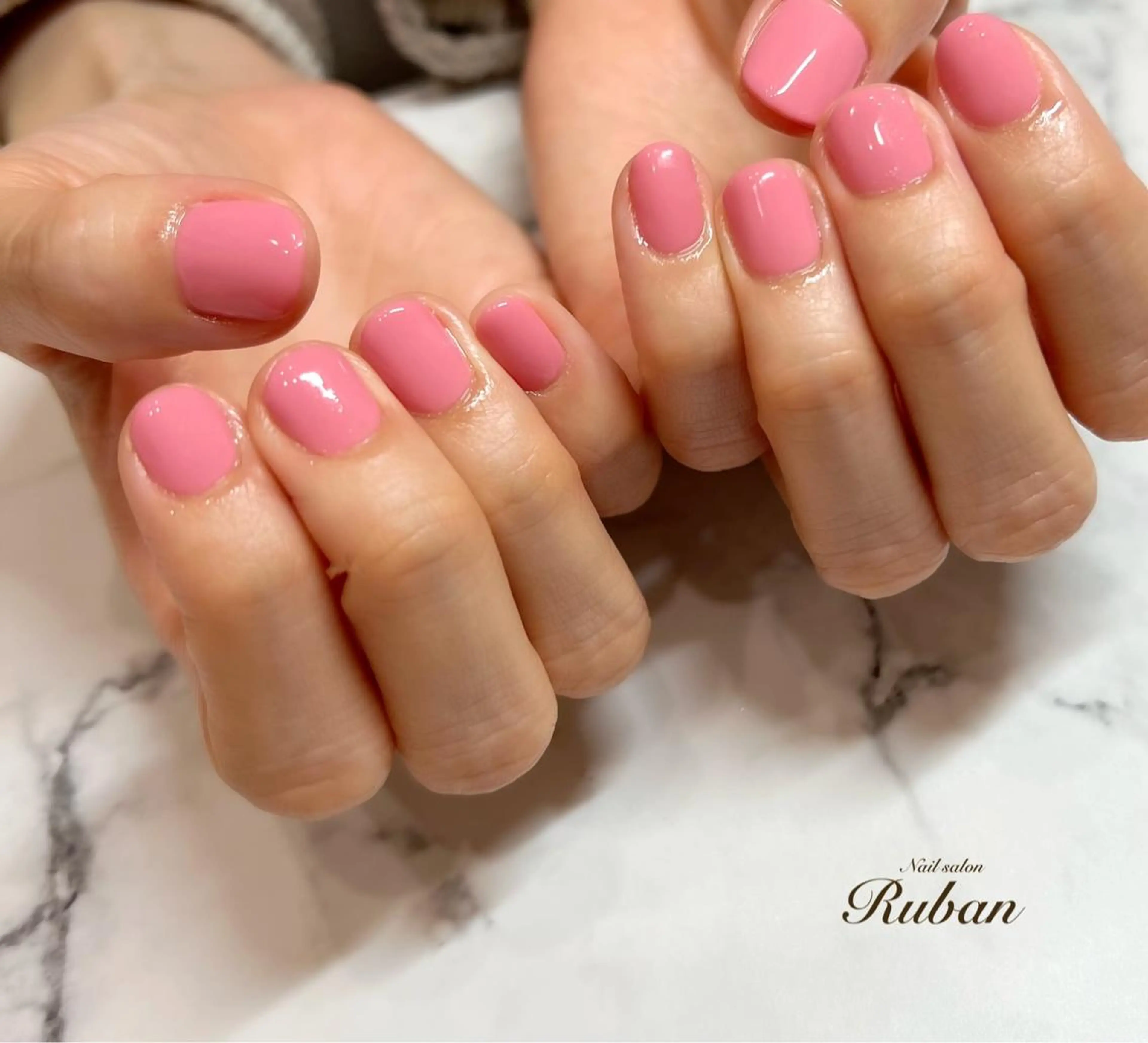 ネイル ワンカラーネイル ピンク Nail salon Rubanのネイルデザイン