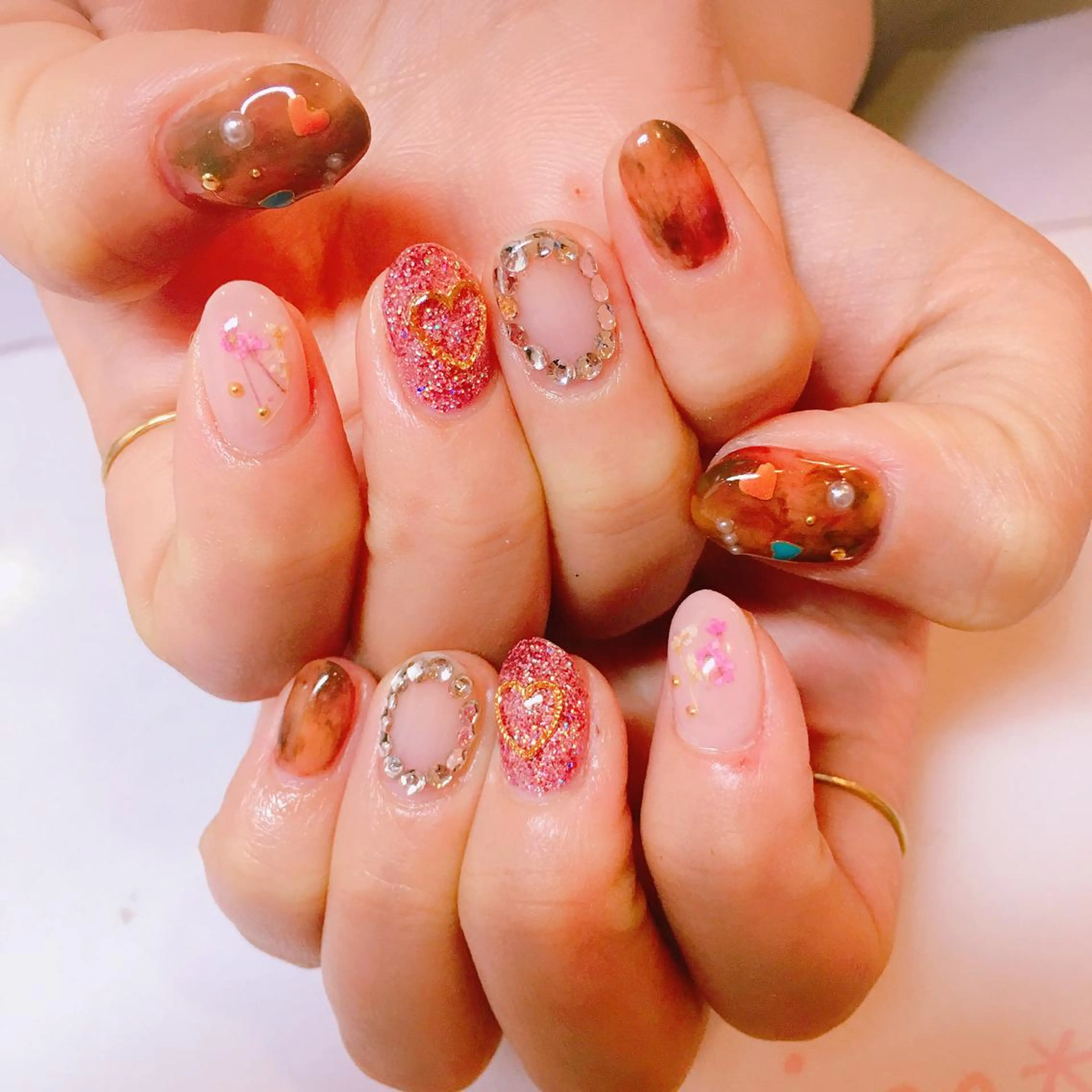 ネイル ハート La neige* yuki 🐩🌙のネイルデザイン