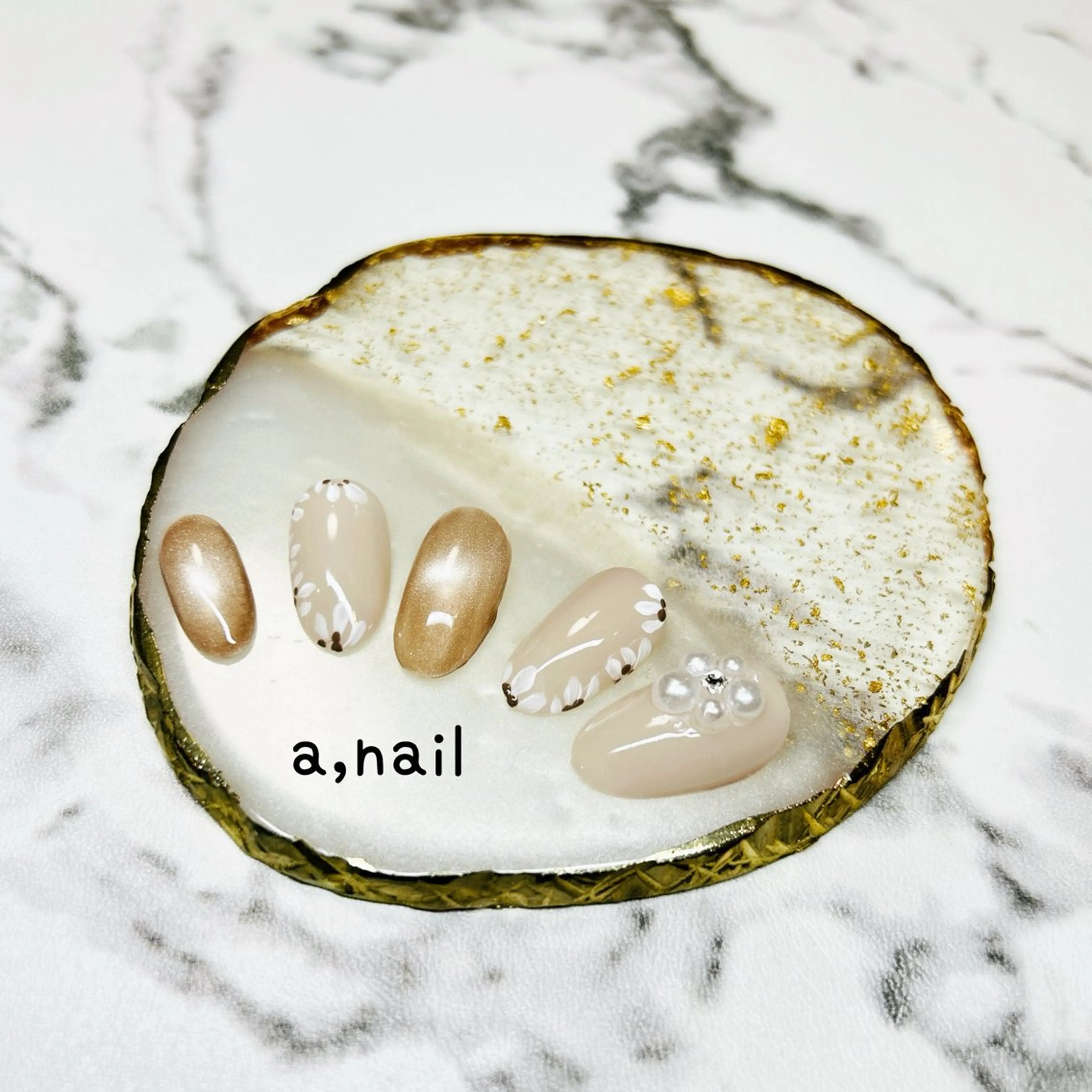 ネイル フラワーネイル マグネットネイル オフィスネイル シンプルネイル 春ネイル ハンドネイル ネイルサロン エーネイルのネイルデザイン