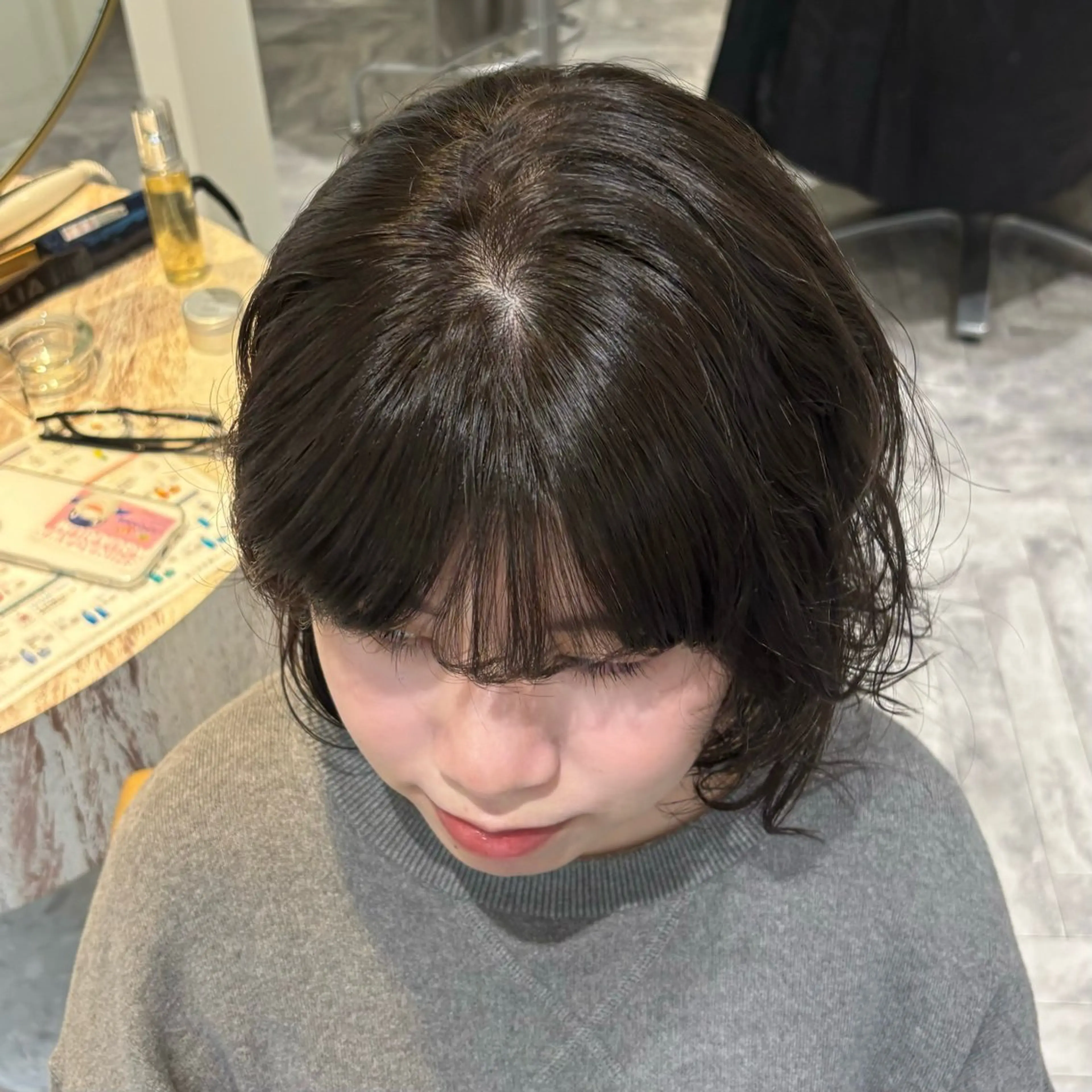 ミディアム カット ヘアカラー トリートメント 盛れる透明感カラー・ momokaのヘアスタイル