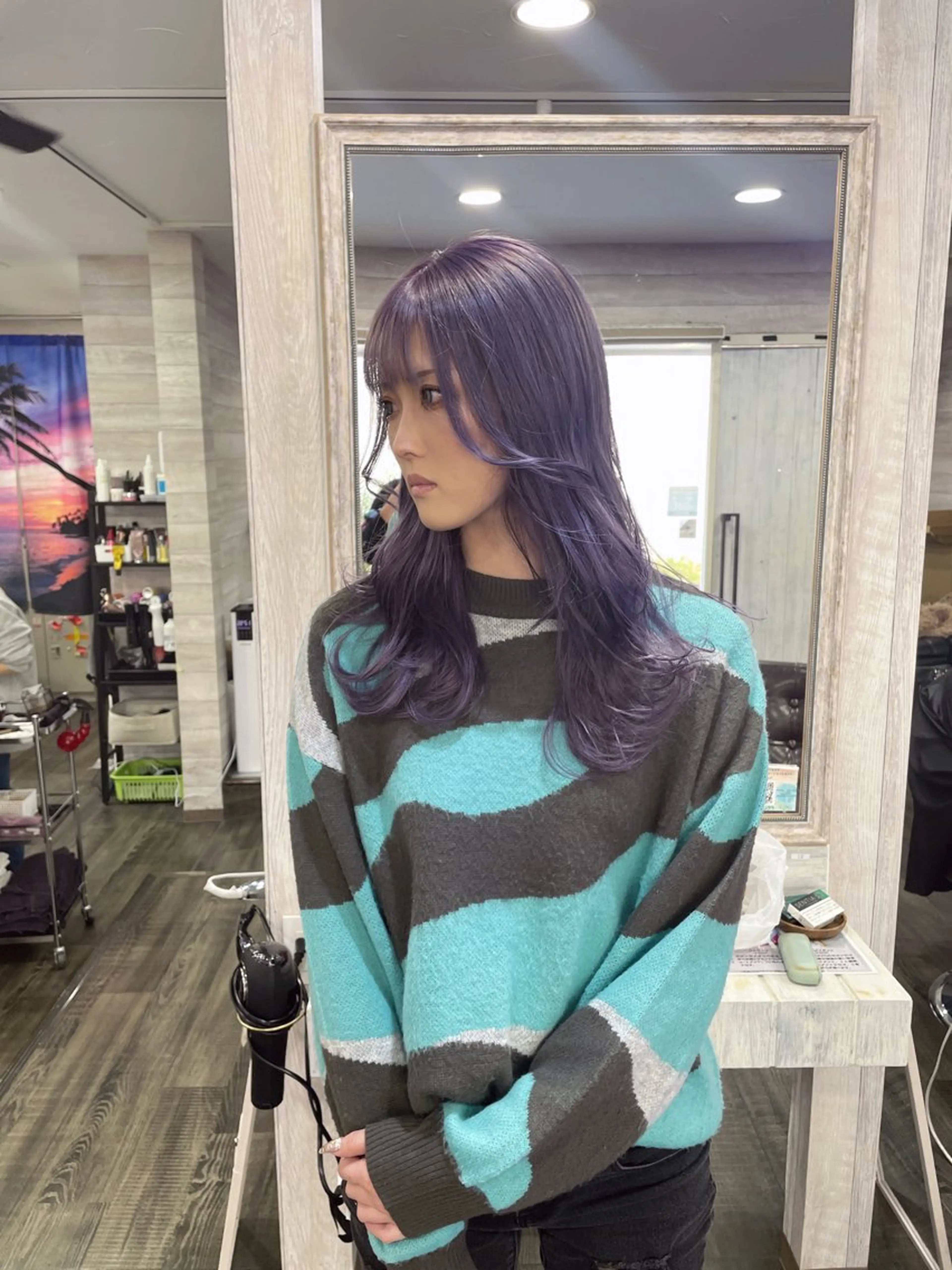 セミロング パープルカラー ヘアカラー トリートメント LOCO/ Koukiのヘアスタイル